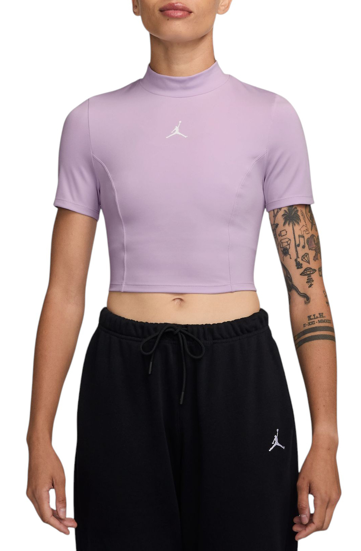 【WOOHWA】[SET] MODISH CROP SH JK JORDAN Short-Sleeve Knit Crop Top HJ0083 530 - Shiekh