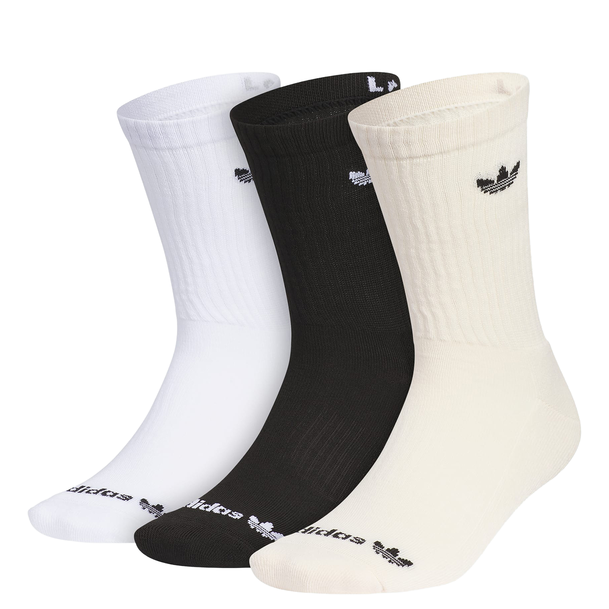 Women Womens Originals Trefoil 2.0 3-Pack Crew Socks White / Black / Wonder White Socks M White / Black / Wonder White
