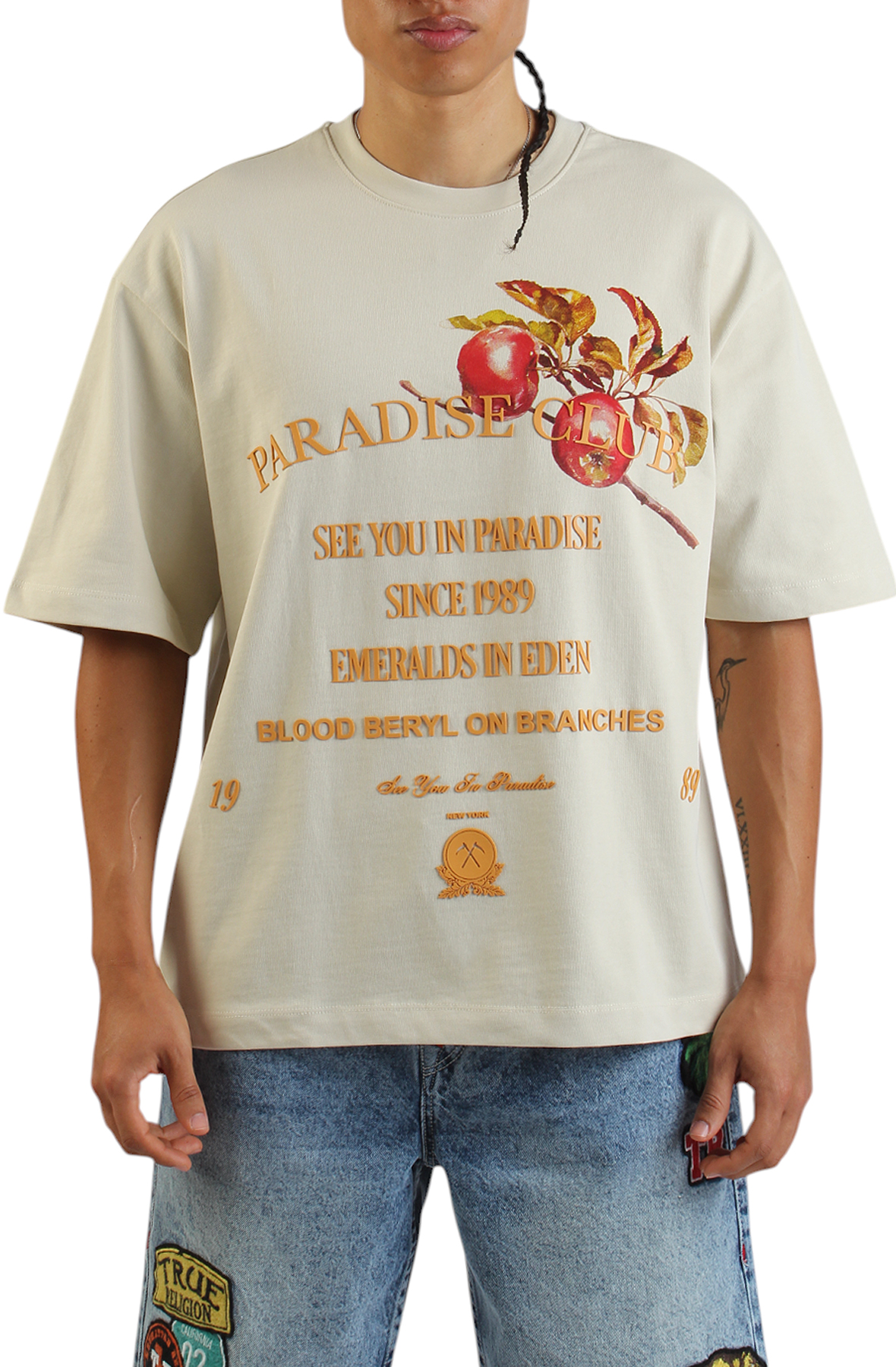 BRIAN BROTHERS INC. Emeralds in Eden Boxy T-Shirt 9206A-SAND