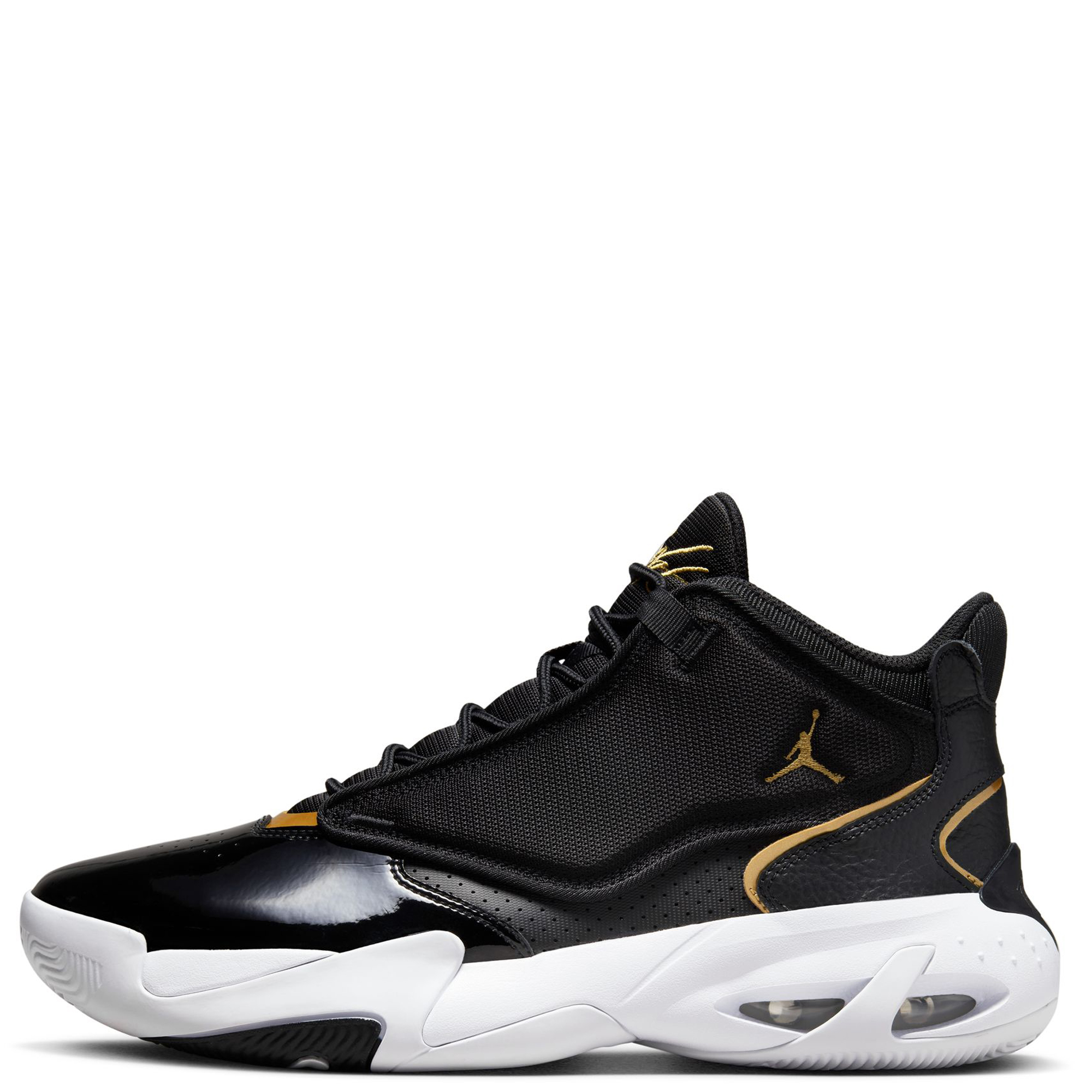 black and gold jordan basketball shoes