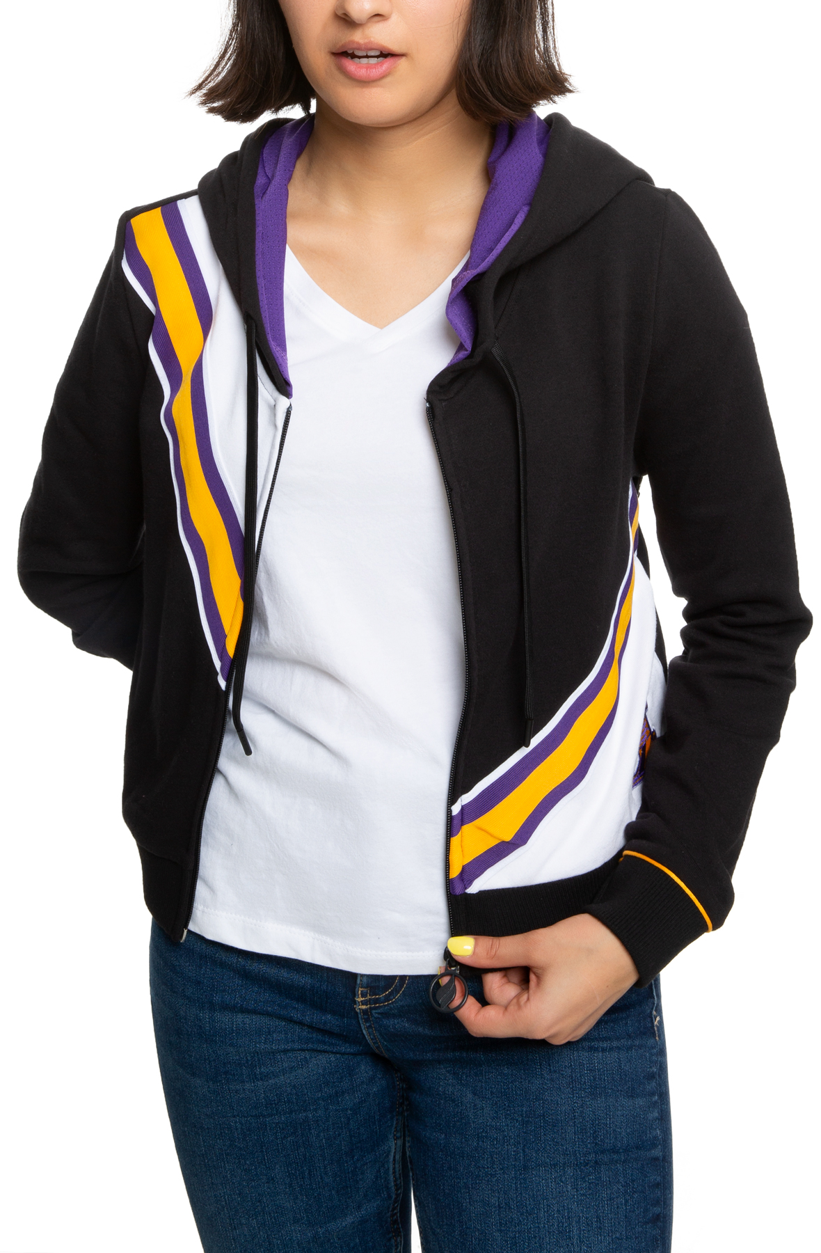 lakers zipper hoodie