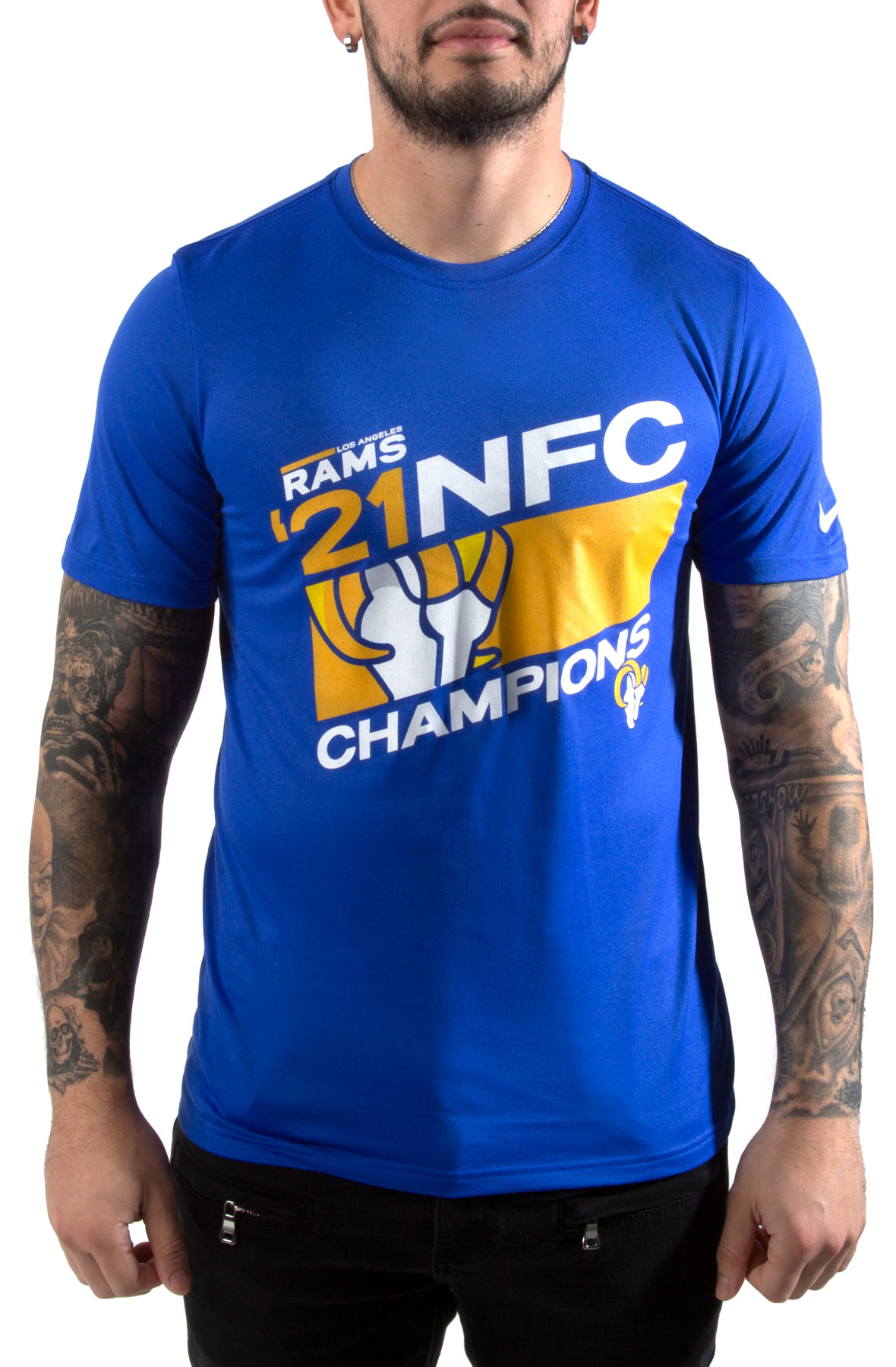 Nike 2021 NFC Champions Team Slogan (NFL Los Angeles Rams) Women's T-Shirt.