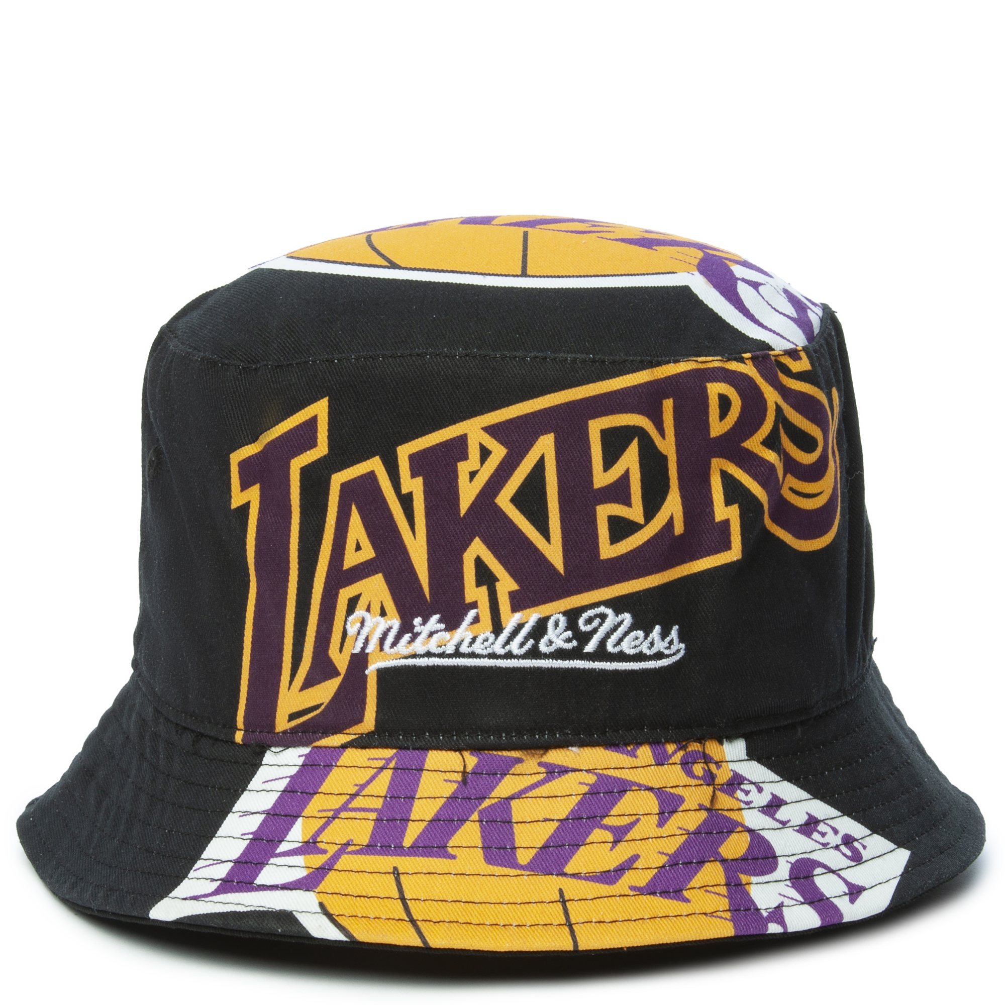 Los Angeles Lakers New Era Back Half Bucket Hat - White/Purple