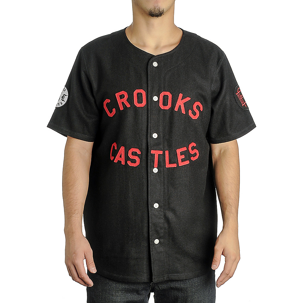 CROOKS & CASTLES South Paw Woven Baseball Jersey Luxplorer