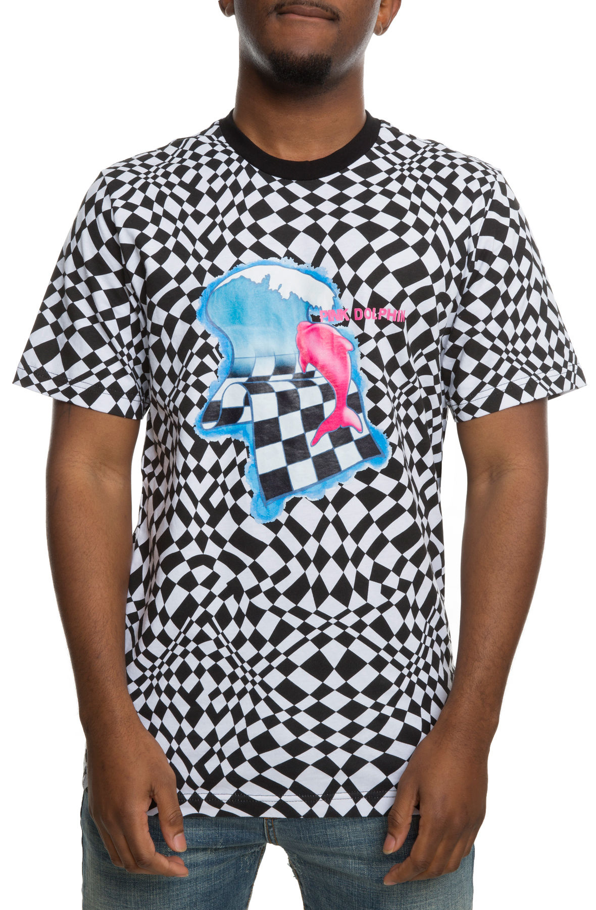 PINK DOLPHIN The Flag Tee in PS1944FTBL-BLK - Shiekh