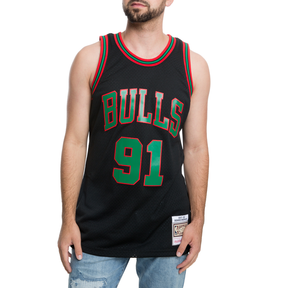 Mitchell & Ness Women's Chicago Bulls Dennis Rodman #91 NBA Cropped Jersey  Black