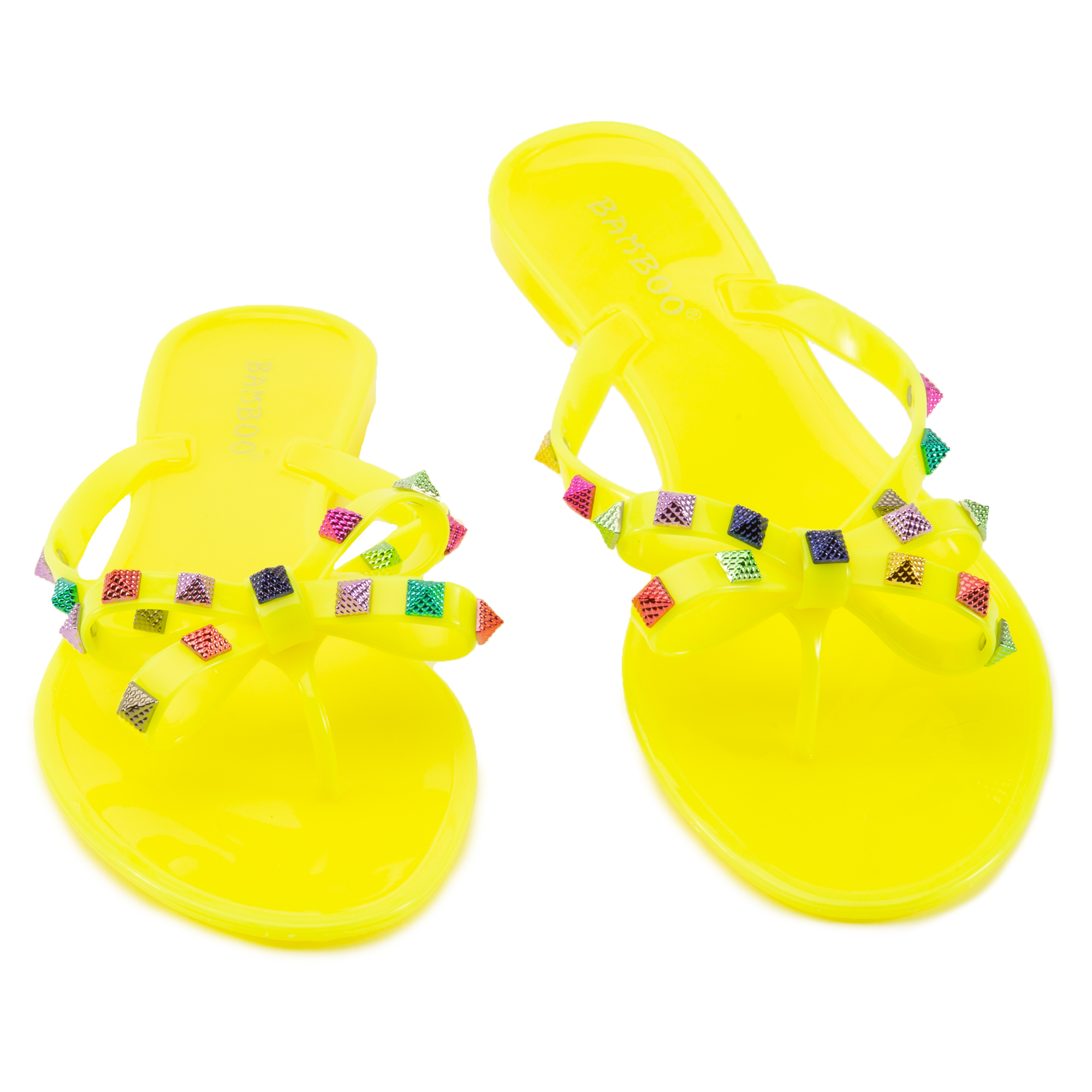 yellow rhinestone sandals