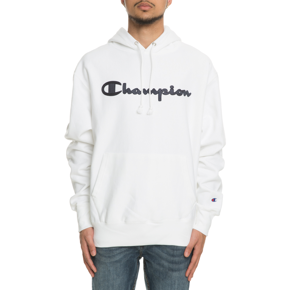 champion white reverse weave hoodie