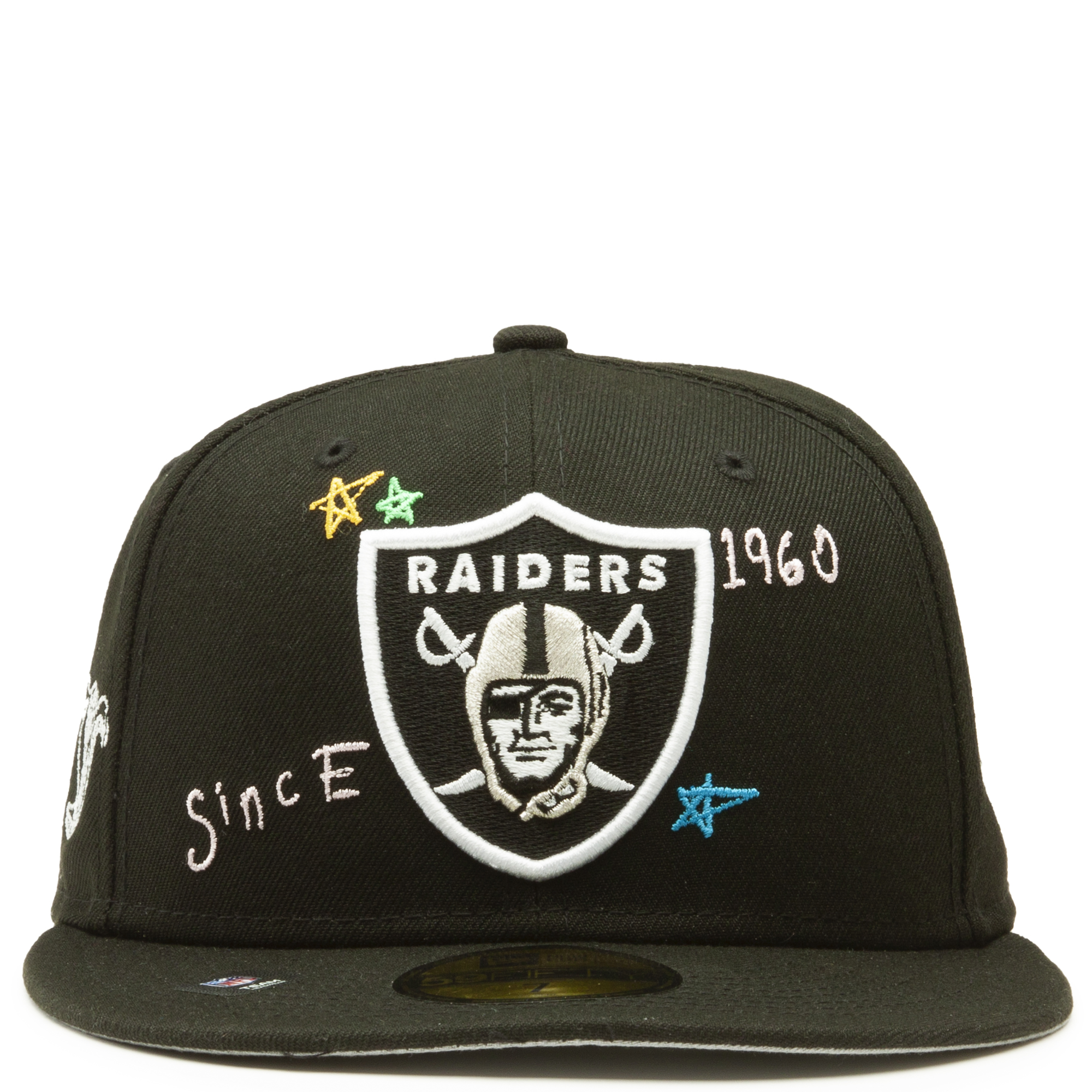 Las Vegas Raiders ALL-OVER SCRIBBLE Black Fitted Hat