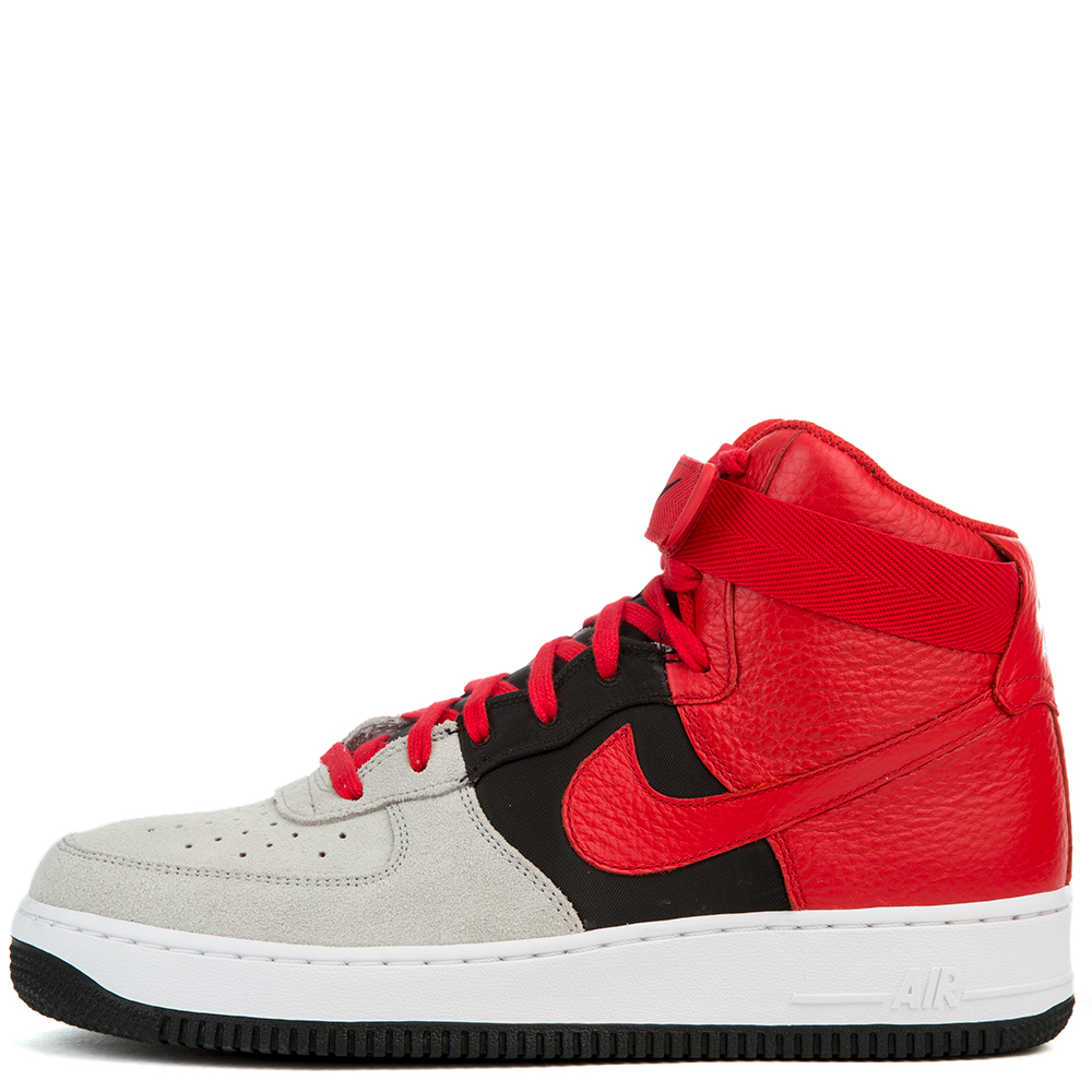 red black and white high top air force ones