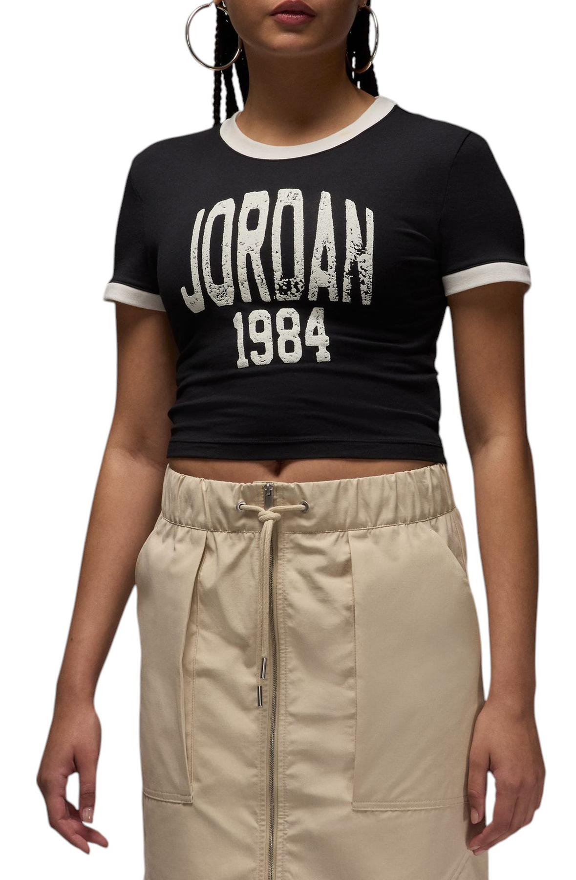 JORDAN Cropped Graphic T-Shirt HJ0196 010 - Shiekh