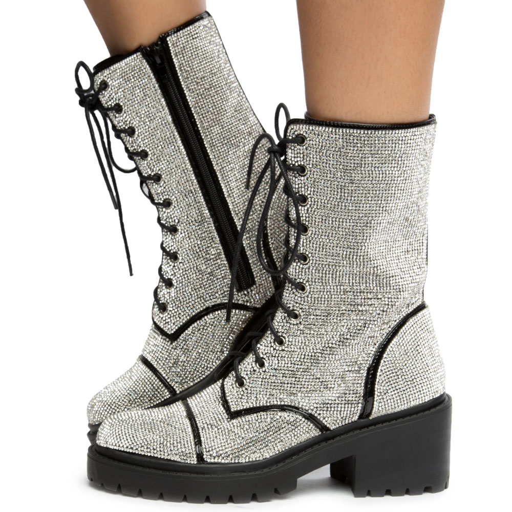 womens rhinestone booties