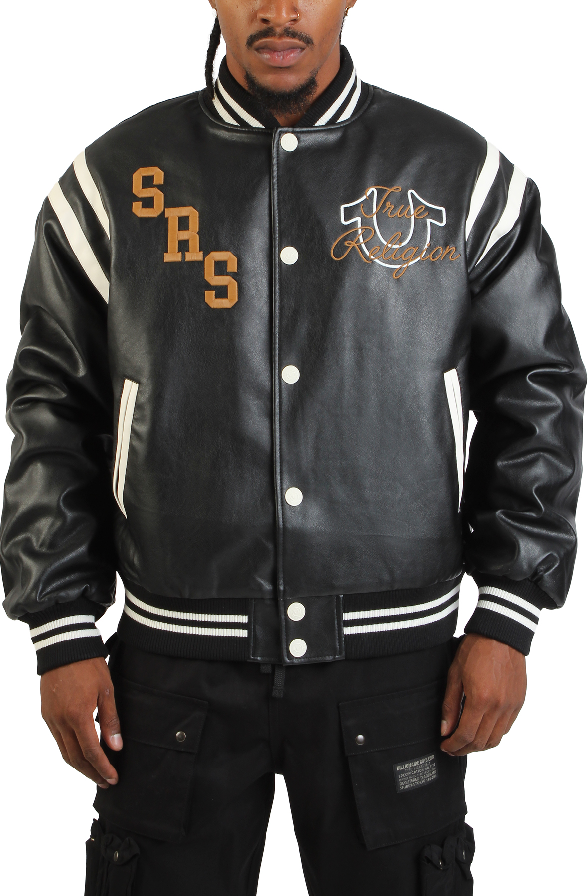 true religion スタジャン　スタジアムジャケット TRUE RELIGION Retro Varsity Jacket 109530-1001 - Shiekh