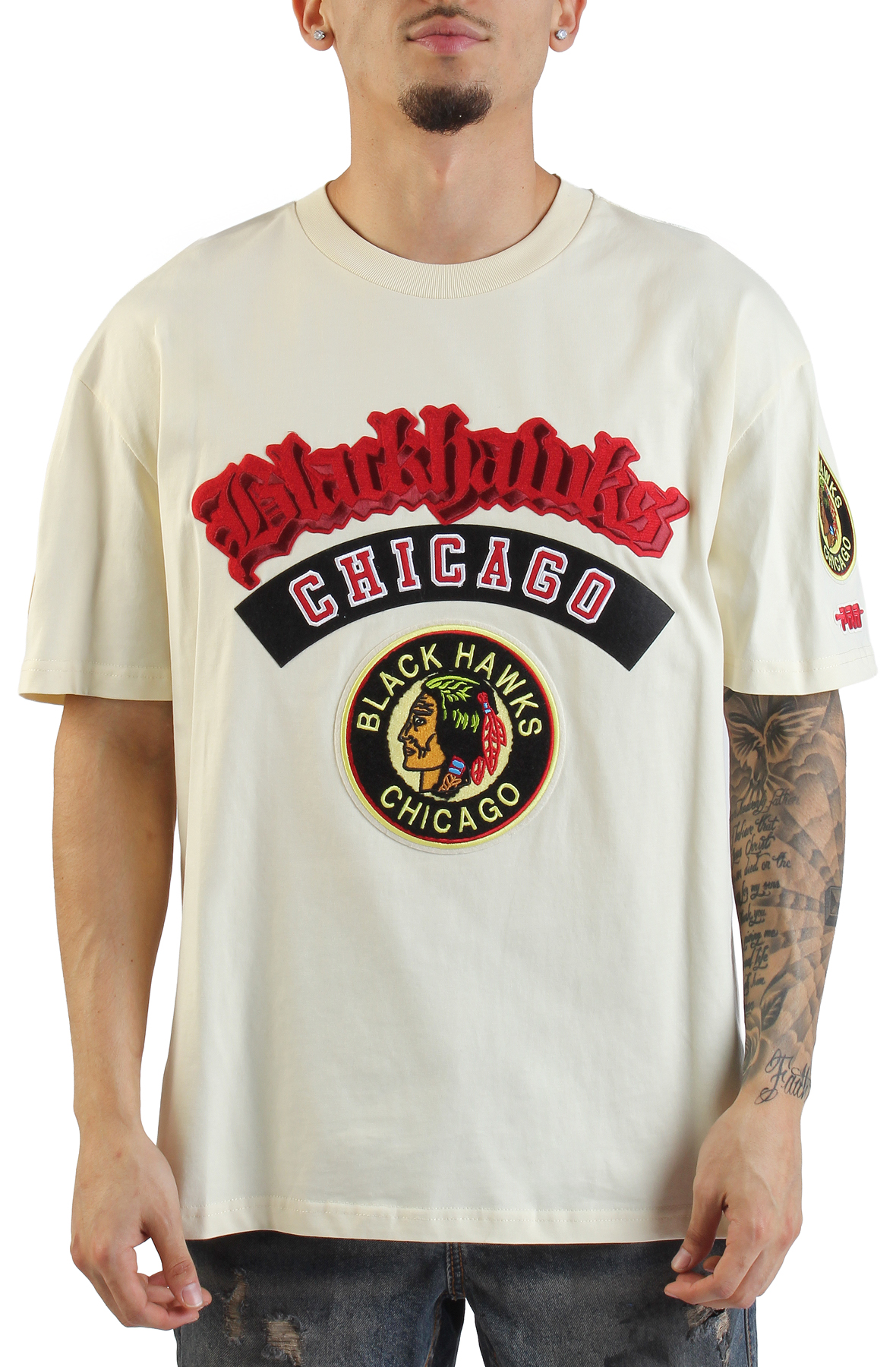 egg様 PRO STANDARD NHL Chicago Blackhawks Double Logo T-Shirt HCB168096
