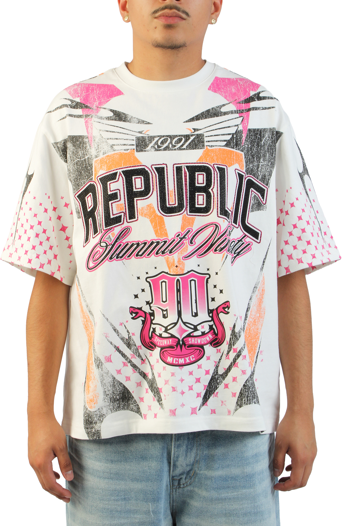 SMOKE RISE Republic T-Shirt KT26S551SK-ROSE - Shiekh
