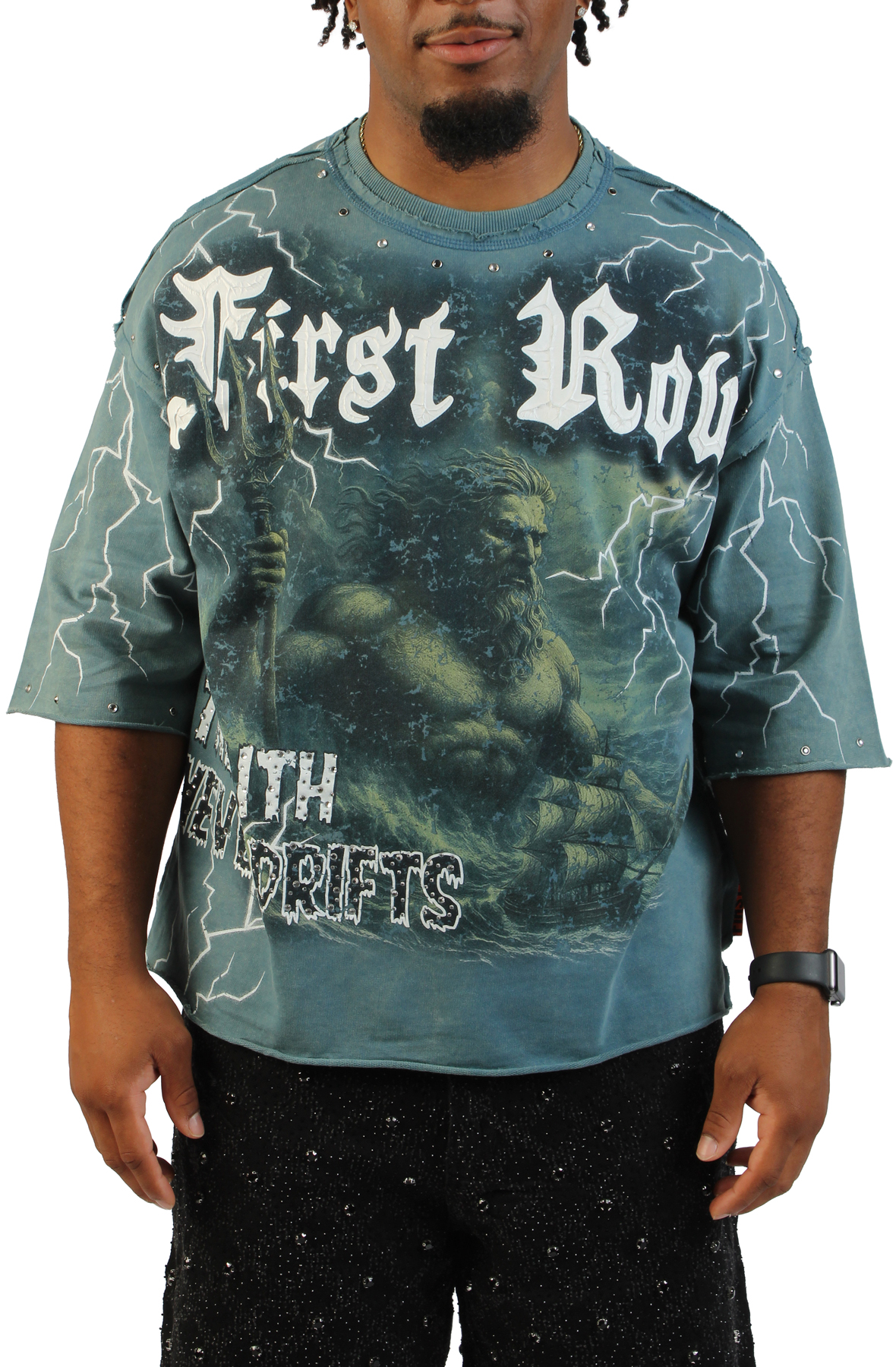 FIRST ROW Neptune Heavy T-Shirt FRM1053B-TEAL - Shiekh