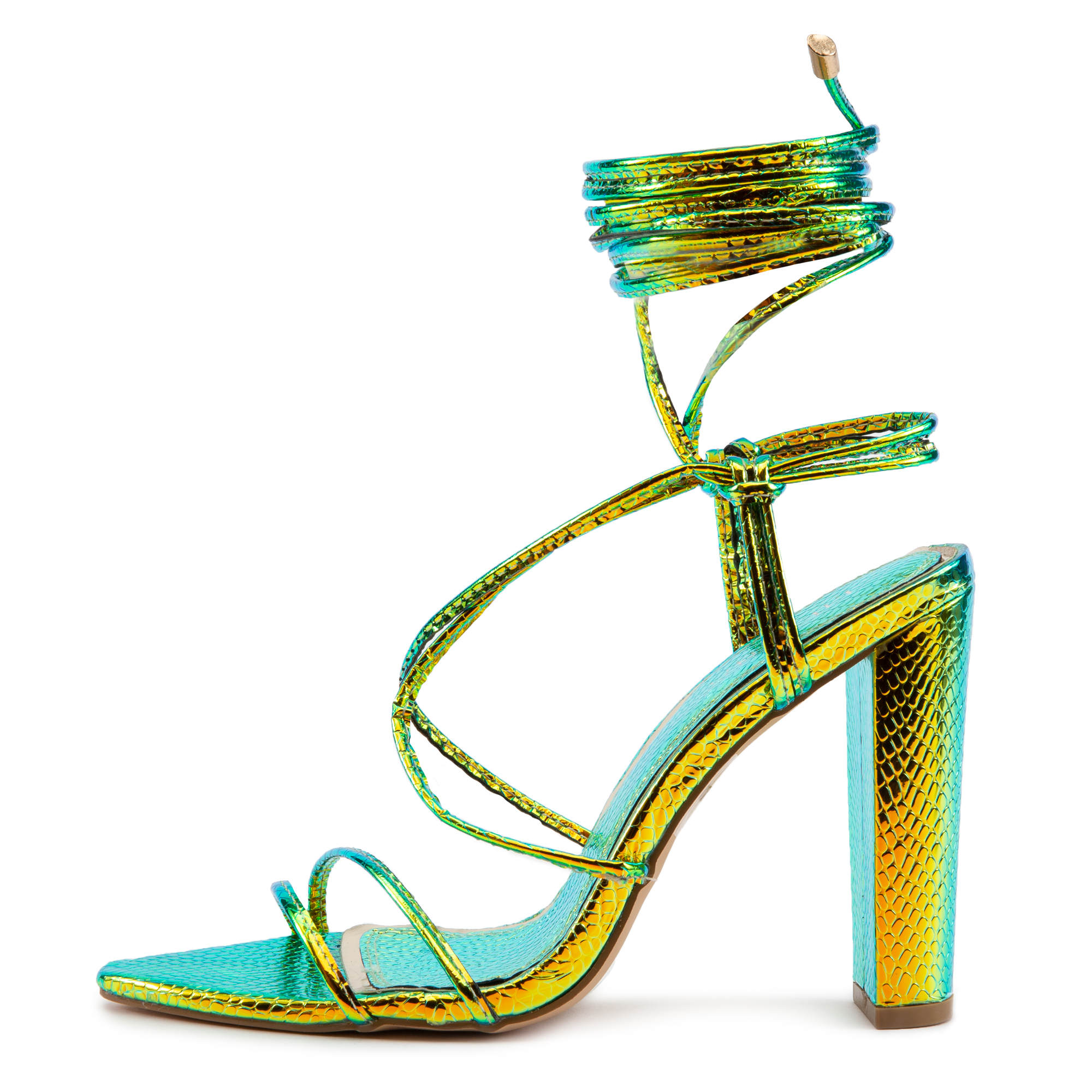 green hologram heels