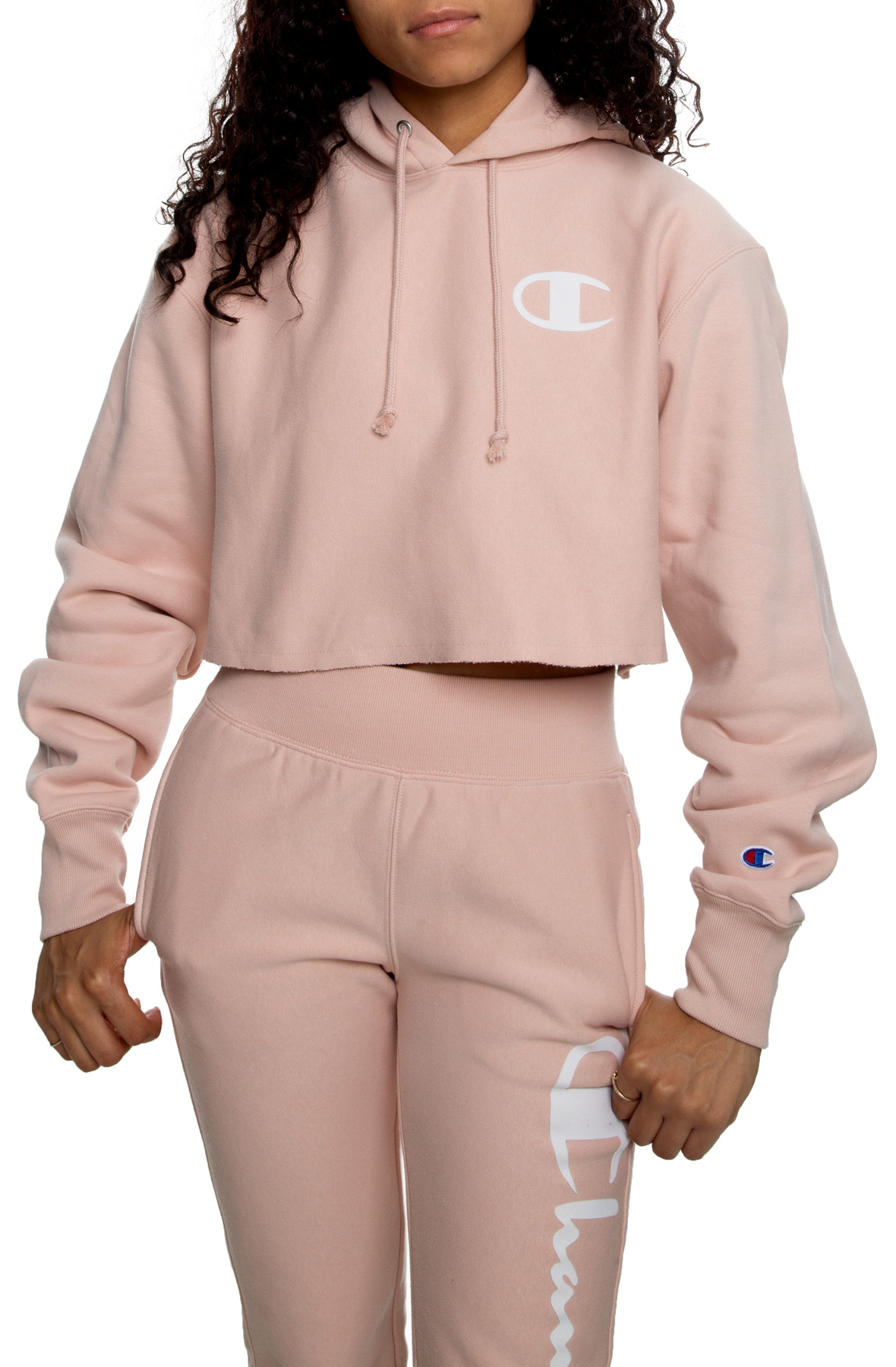 LOGO CROPPED HOODIE Spiced Almond Pink