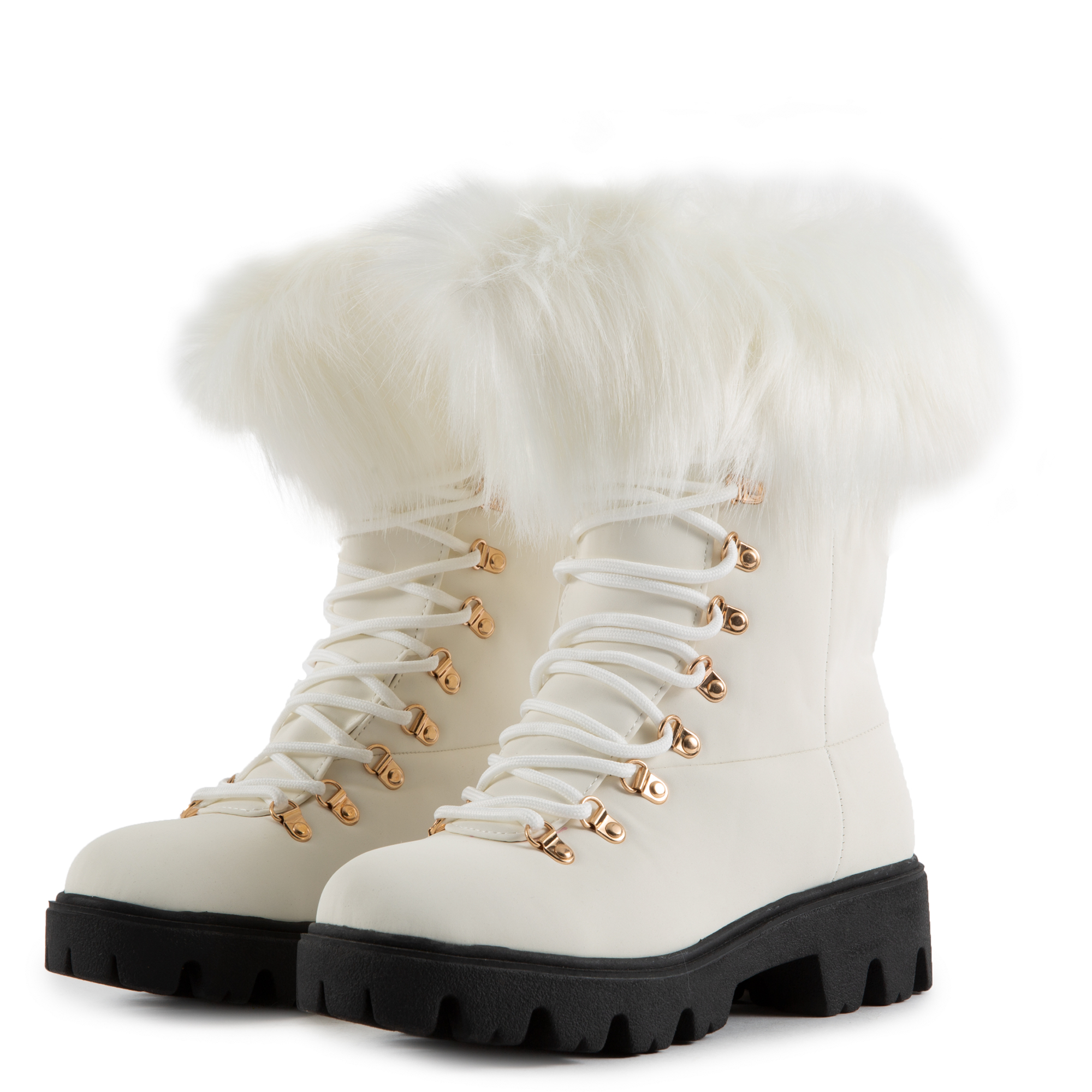 Shops fur lace up boots