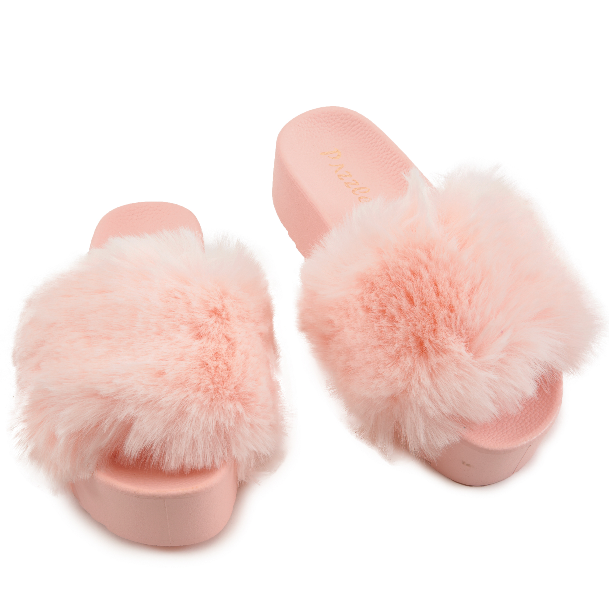 Kimberly Pink Faux-Fur Slide Slippers