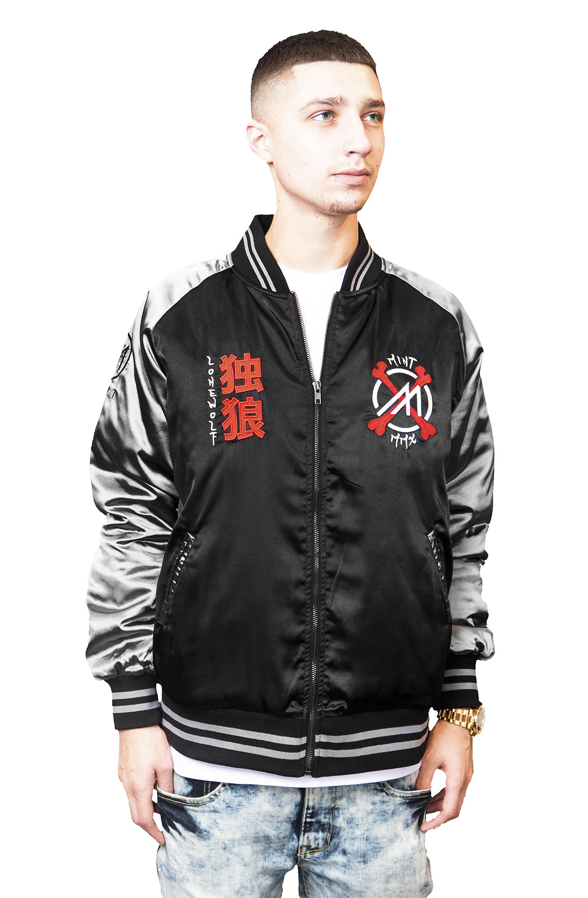 Mint Silk Bones Jacket& White