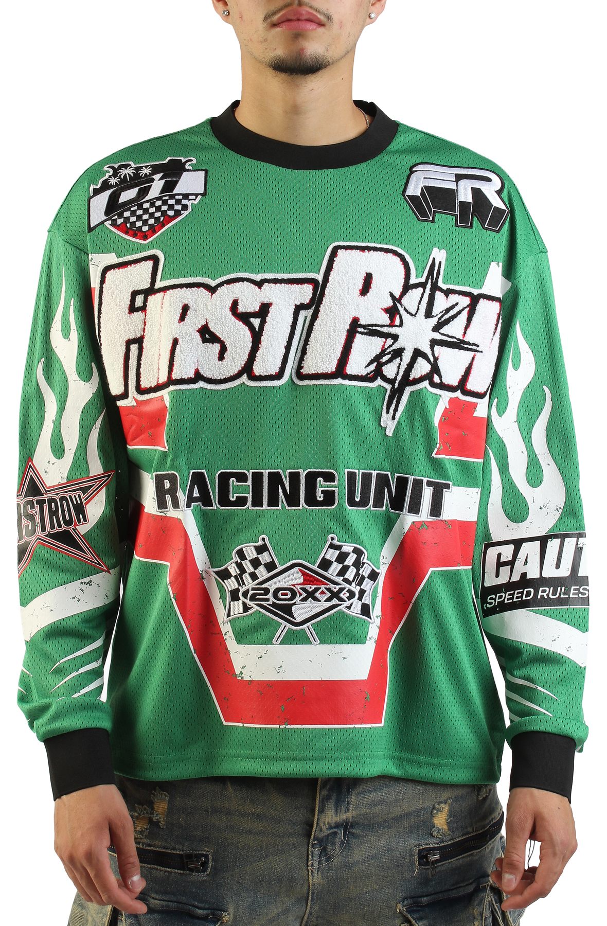 FIRST ROW Hard Racing Sport Jersey FRR0010B-GRN - Shiekh