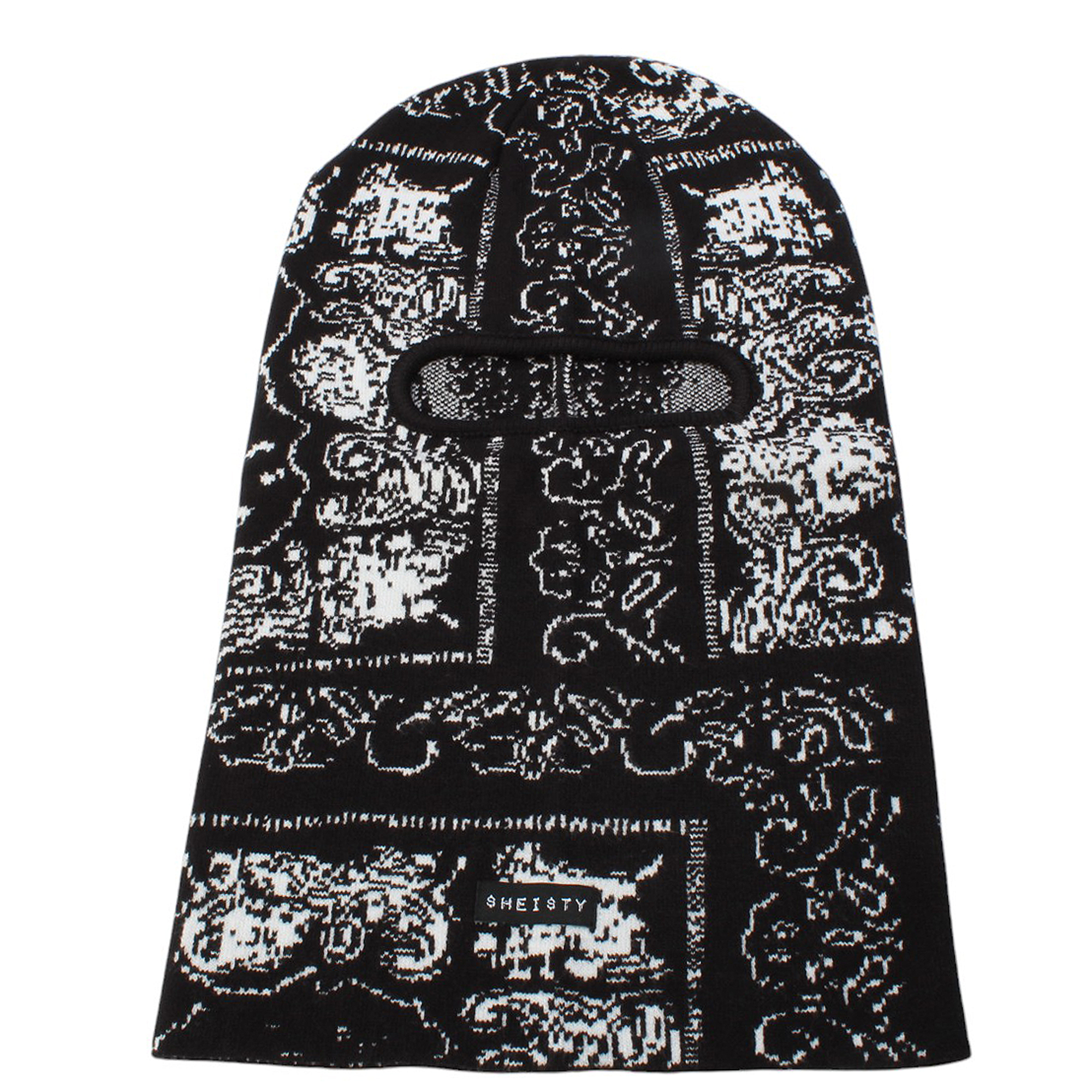 け*た様 Youth In Balaclava デザイン刺繍 ワイド カーゴ シ HEI$TY PAISLEY PATCHWORK MASK SWW2466BLK - Shiekh