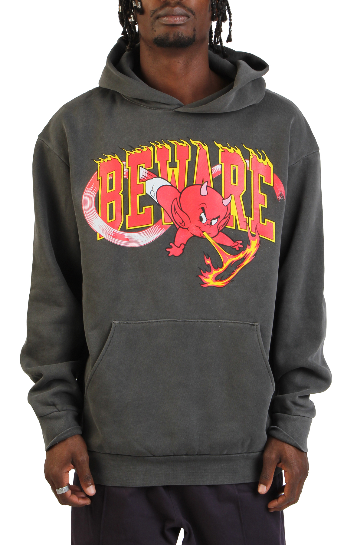 MARKET Hot Stuff Beware Hoodie MKT25Q2-HD0546BLK - Shiekh