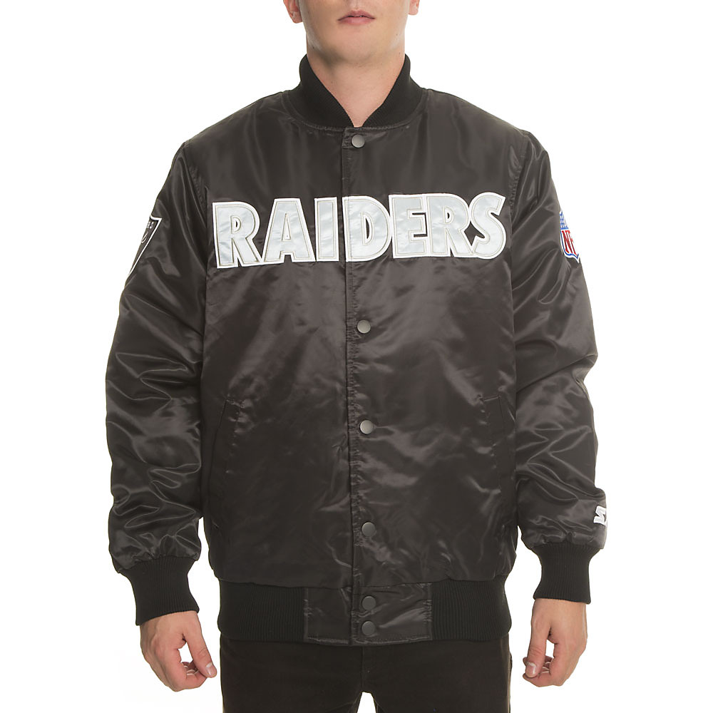 ウォームアップウェア STARTER black label oakland RAIDERS NFL Men's Las Vegas Raiders Starter Black NFL 100 Quarter-Zip