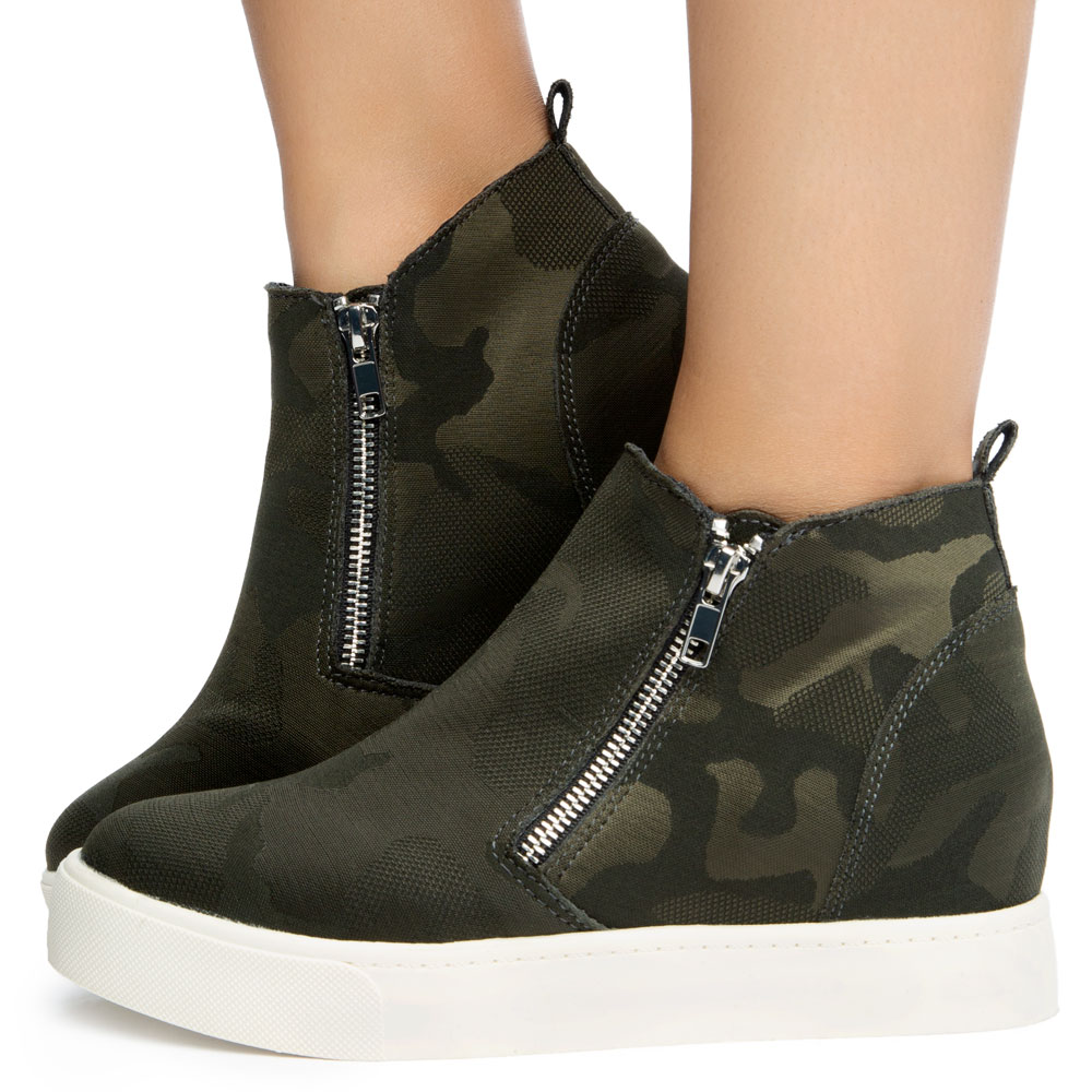 Camouflage wedge sneakers cheap