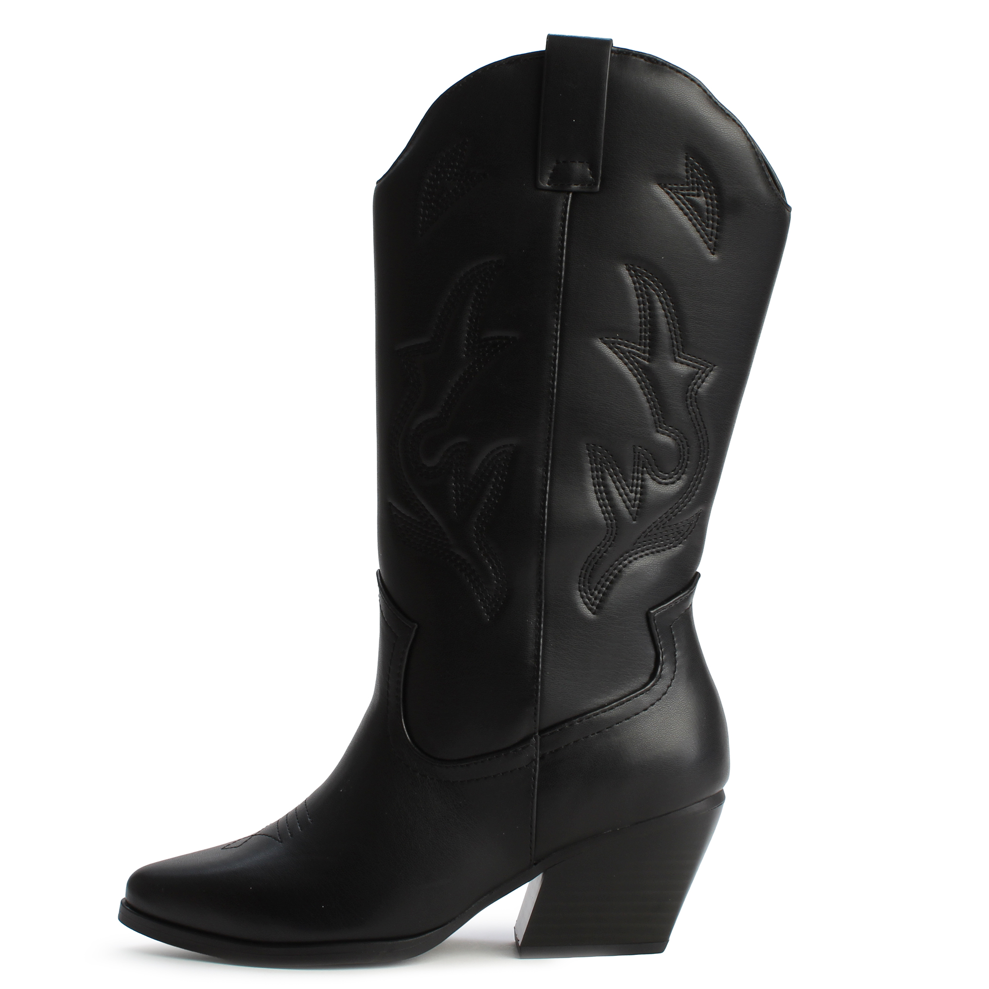 Women Vilage Western Boot Black Boots 8 Black