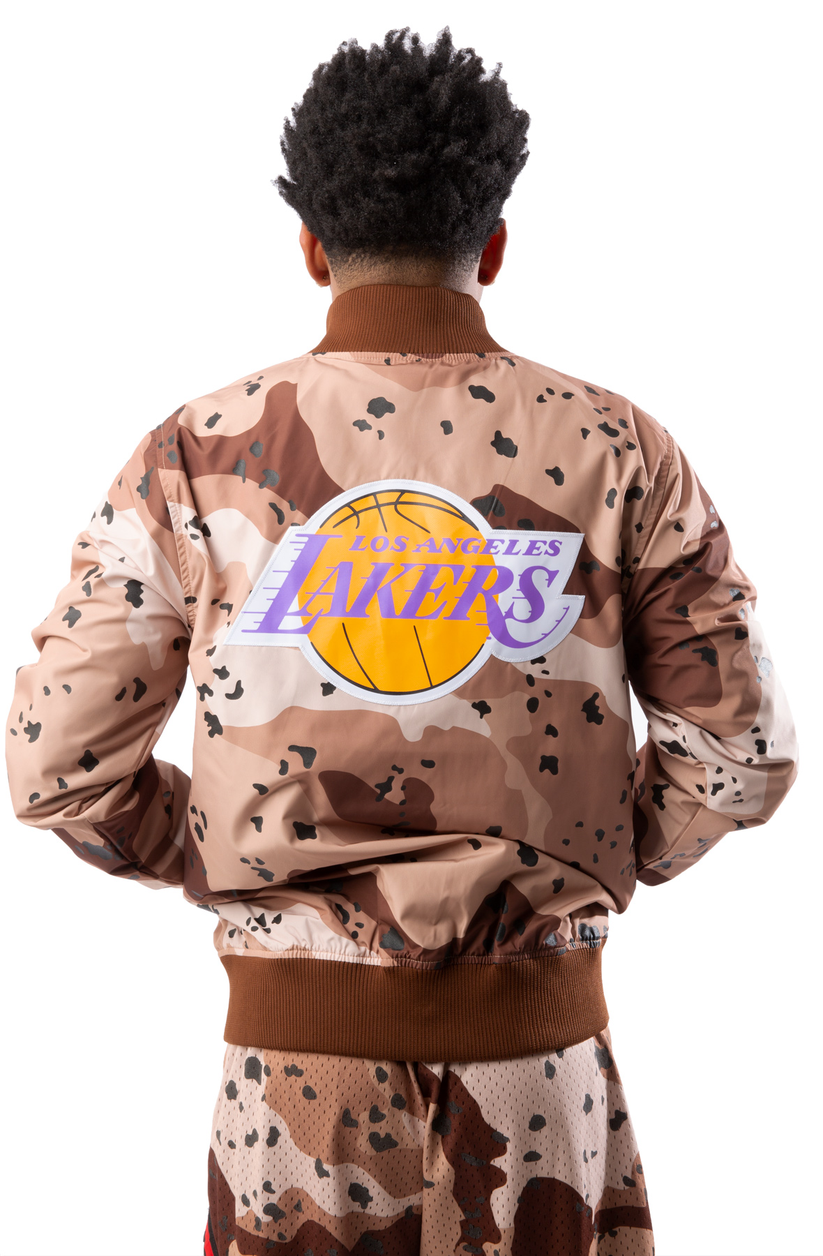 Mitchell & Ness Flight Satin Bomber Jacket Los Angeles Lakers