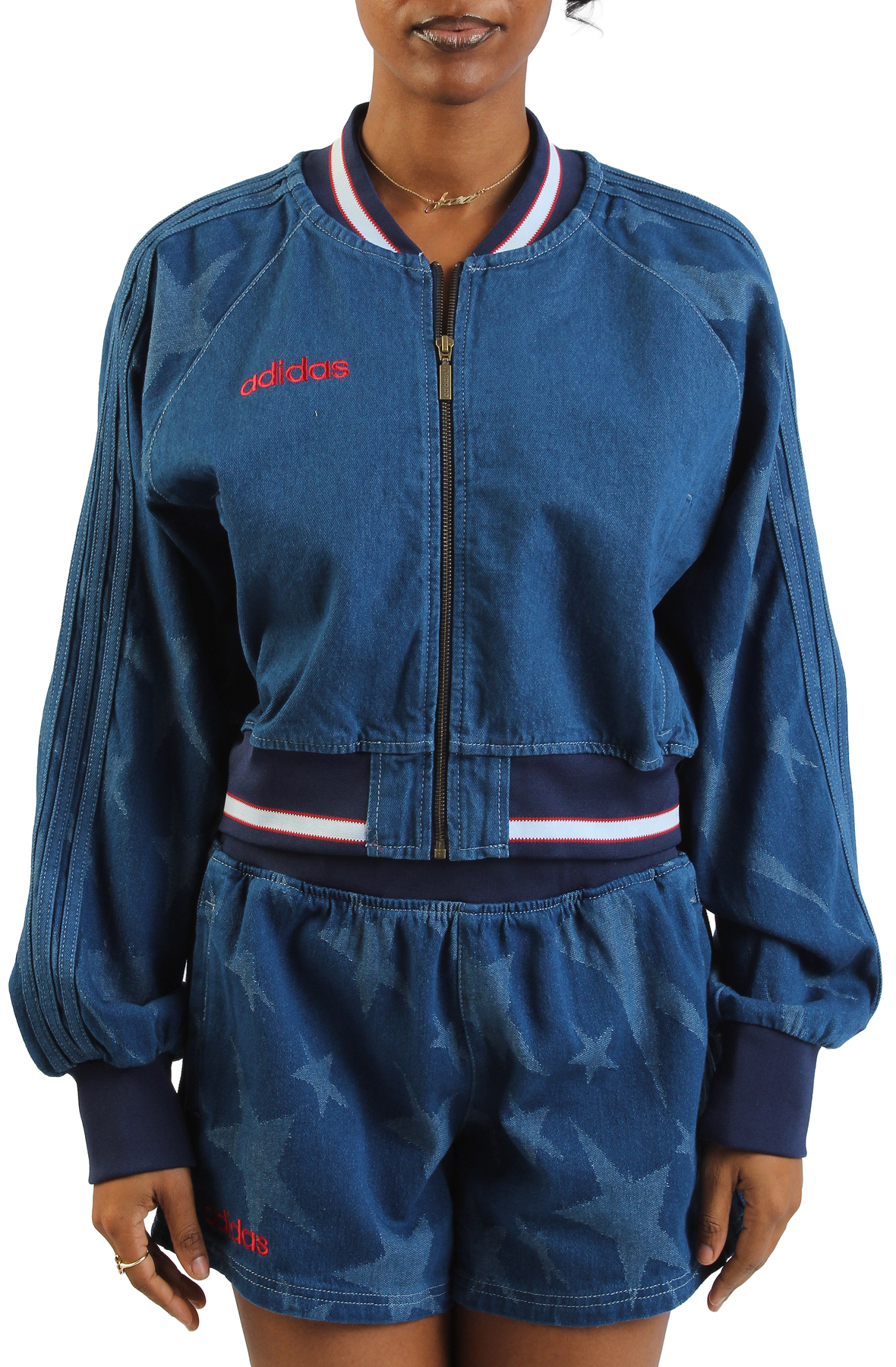 ADIDAS Demin Varsity Bomber Jacket KE2346 - Shiekh
