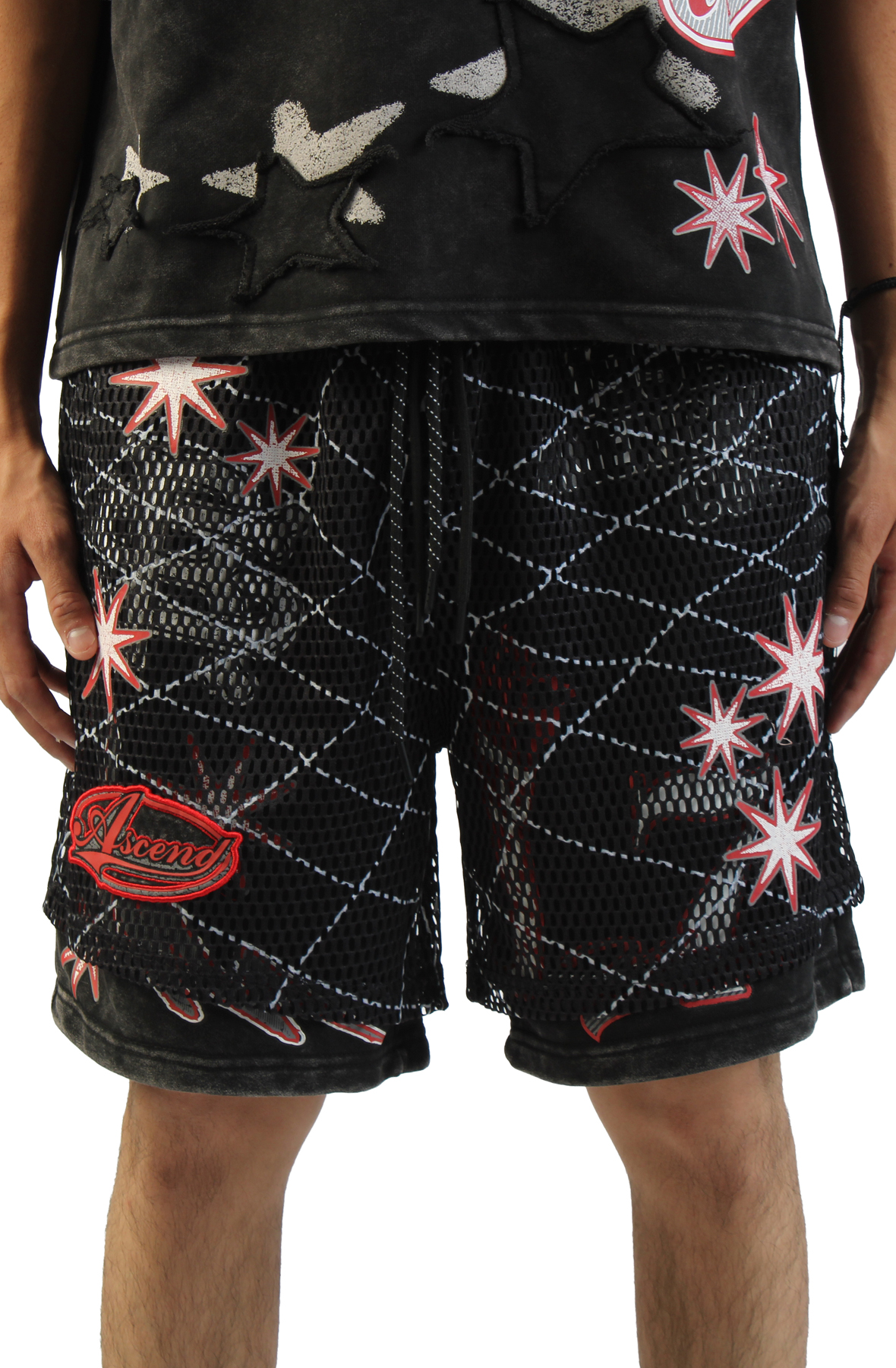 パンツ Private brand by S.F.S Mesh Shorts SMOKE RISE Ascend Spiderweb Shorts FS26S455 - Shiekh