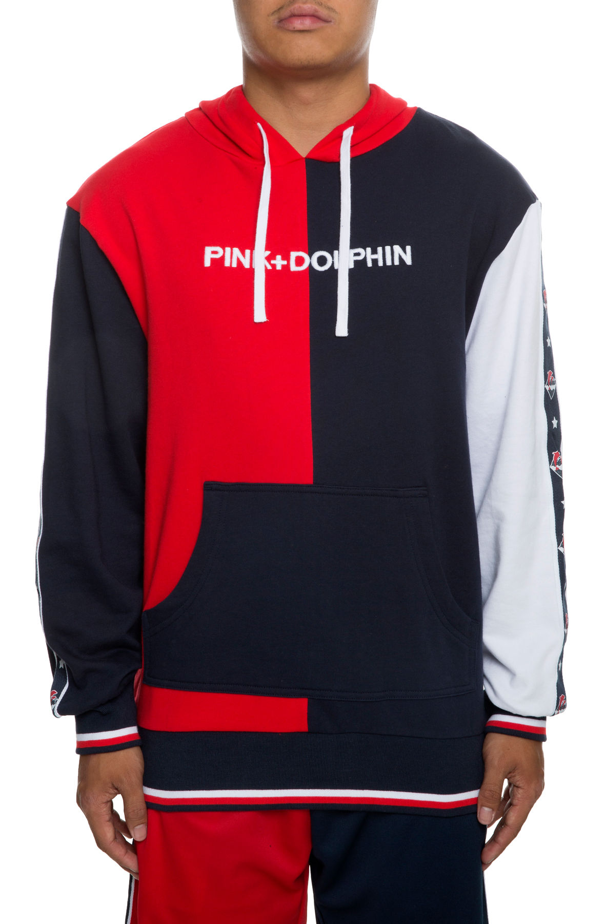 PINK DOLPHIN The Stars Waves Pullover Hoodie in Red and Navy SU31805SWHBU Shiekh