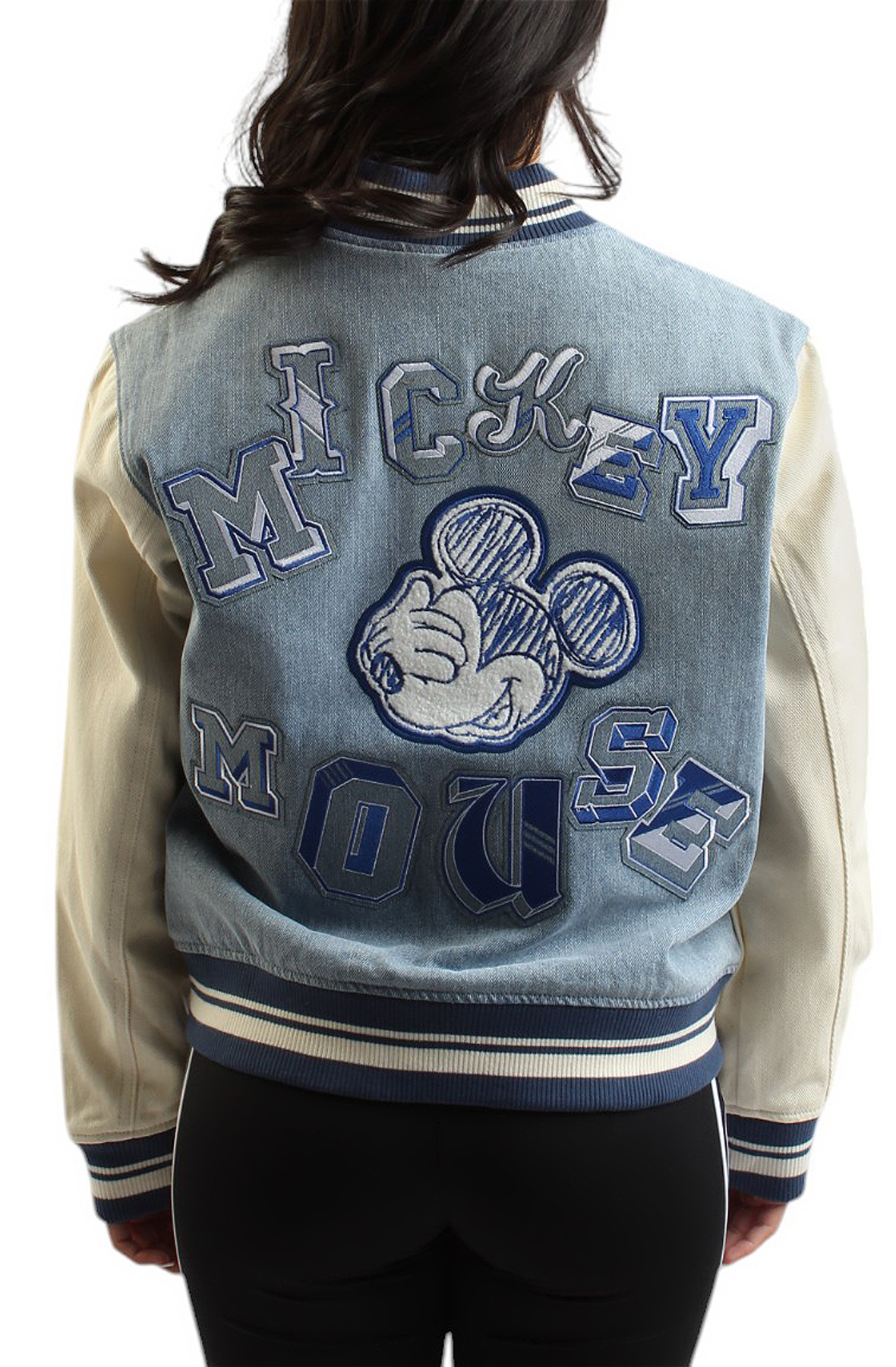 MAXIMA Mickey Mouse Varsity Jacket MYU0203-DENIM - Shiekh