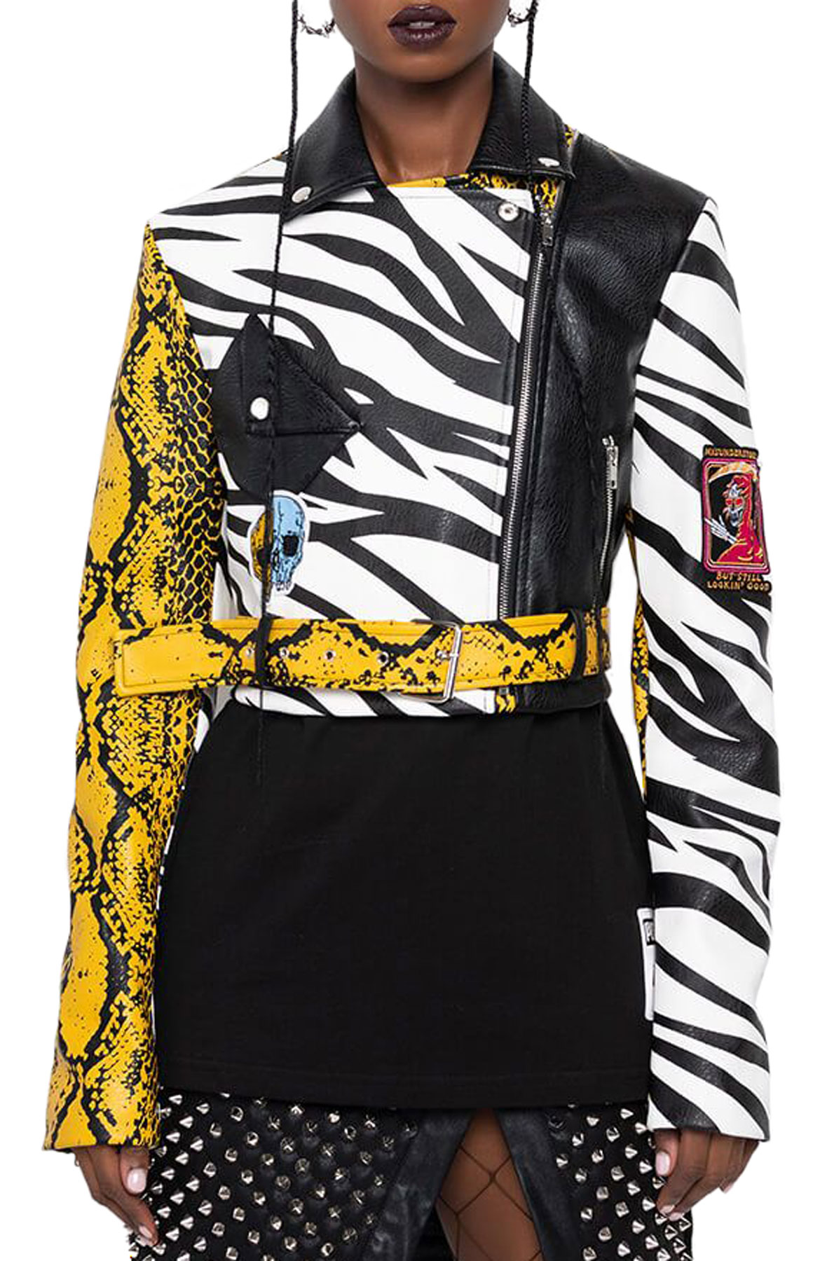 アメガジ AZALEA WANG Misunderstood Crop Moto Jacket MISUNDERSTOOD-YLWSNK