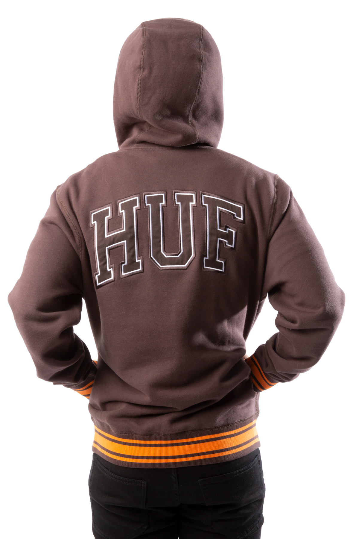 HUF Mens Logo Zip Up Hoodie 