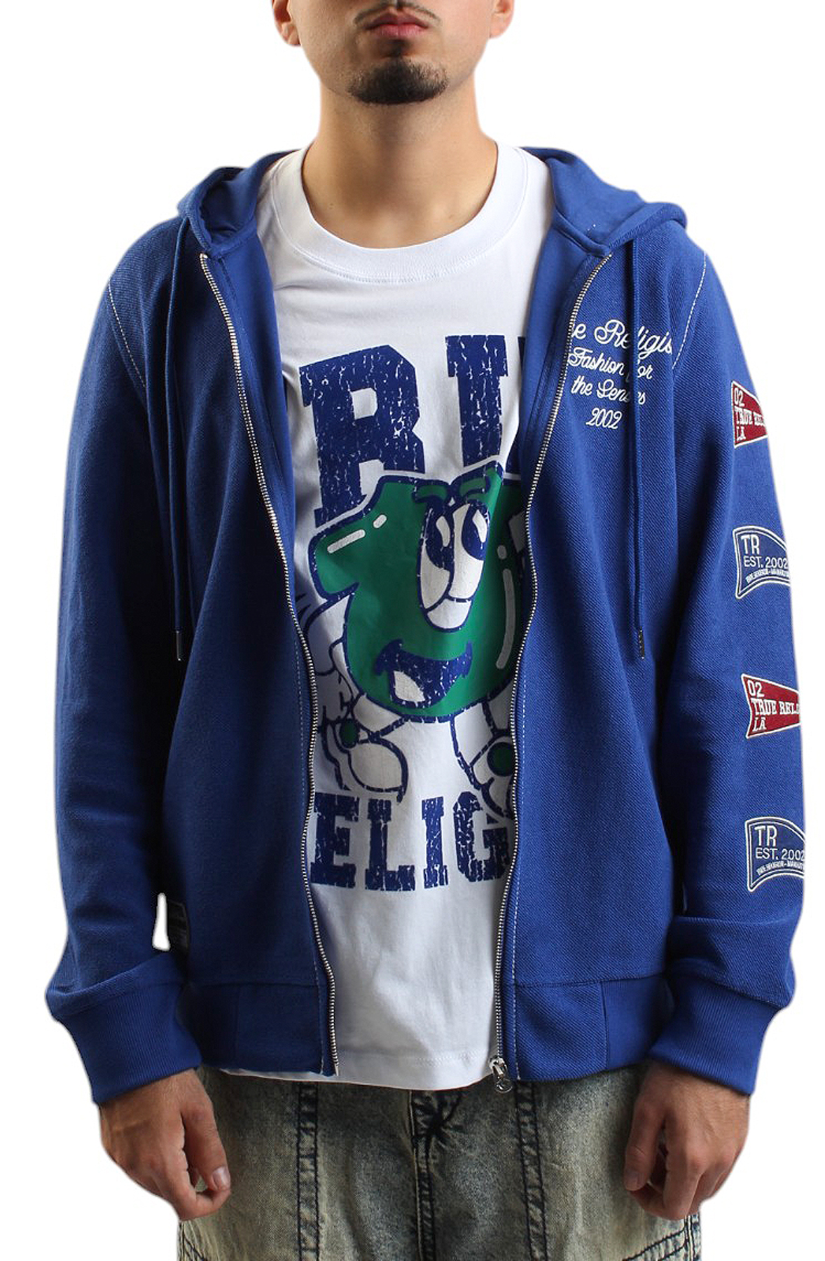TRUE RELIGION French Terry Zip Hoodie 109387-MAZBLU - Shiekh