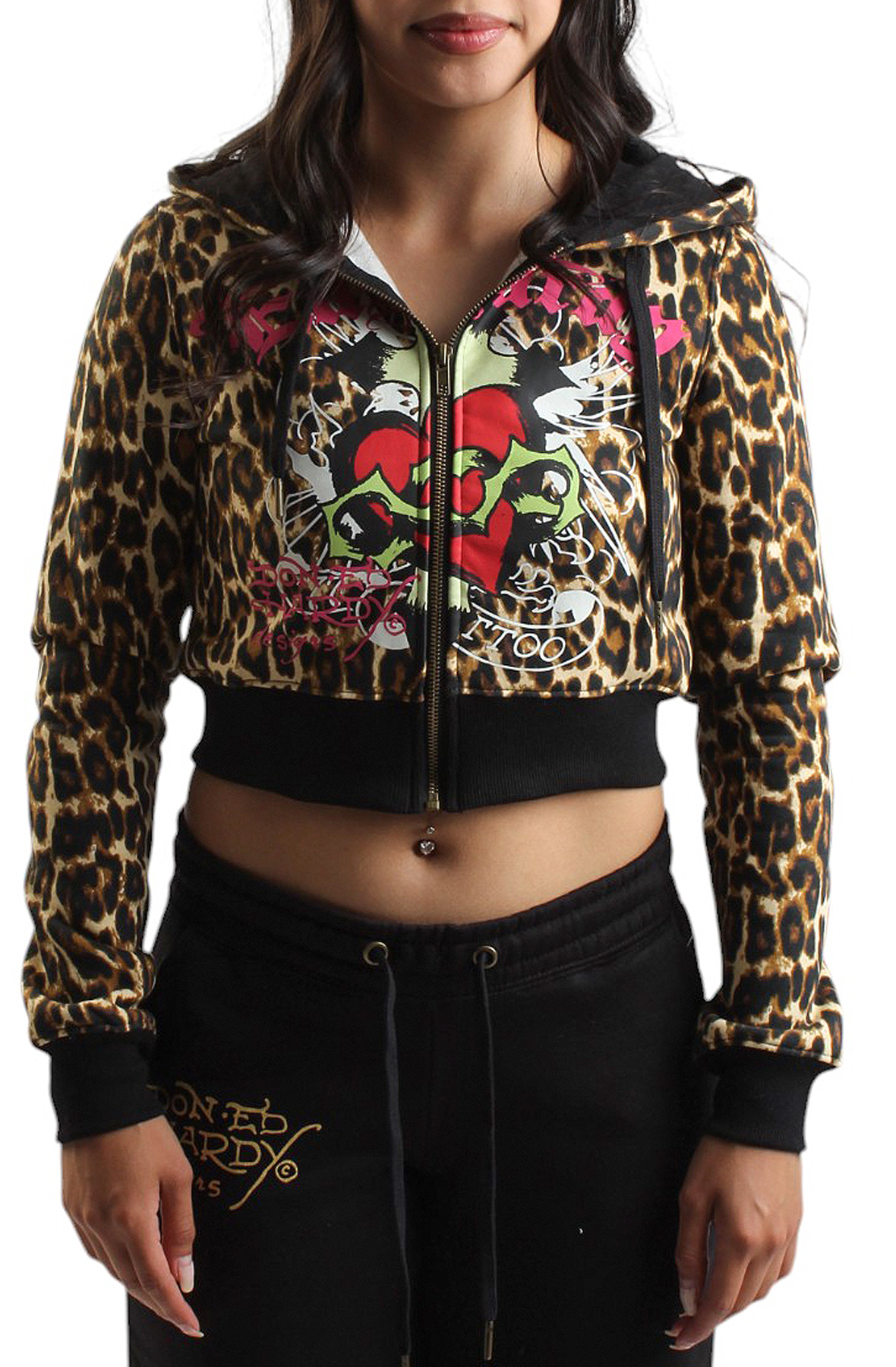 【BADBLOOD】 Dark Classic Knit Track Zip-Up - Leopard Leopard Luxe Zip Hoodie in Claret Contrast, Rockabilly, Rave