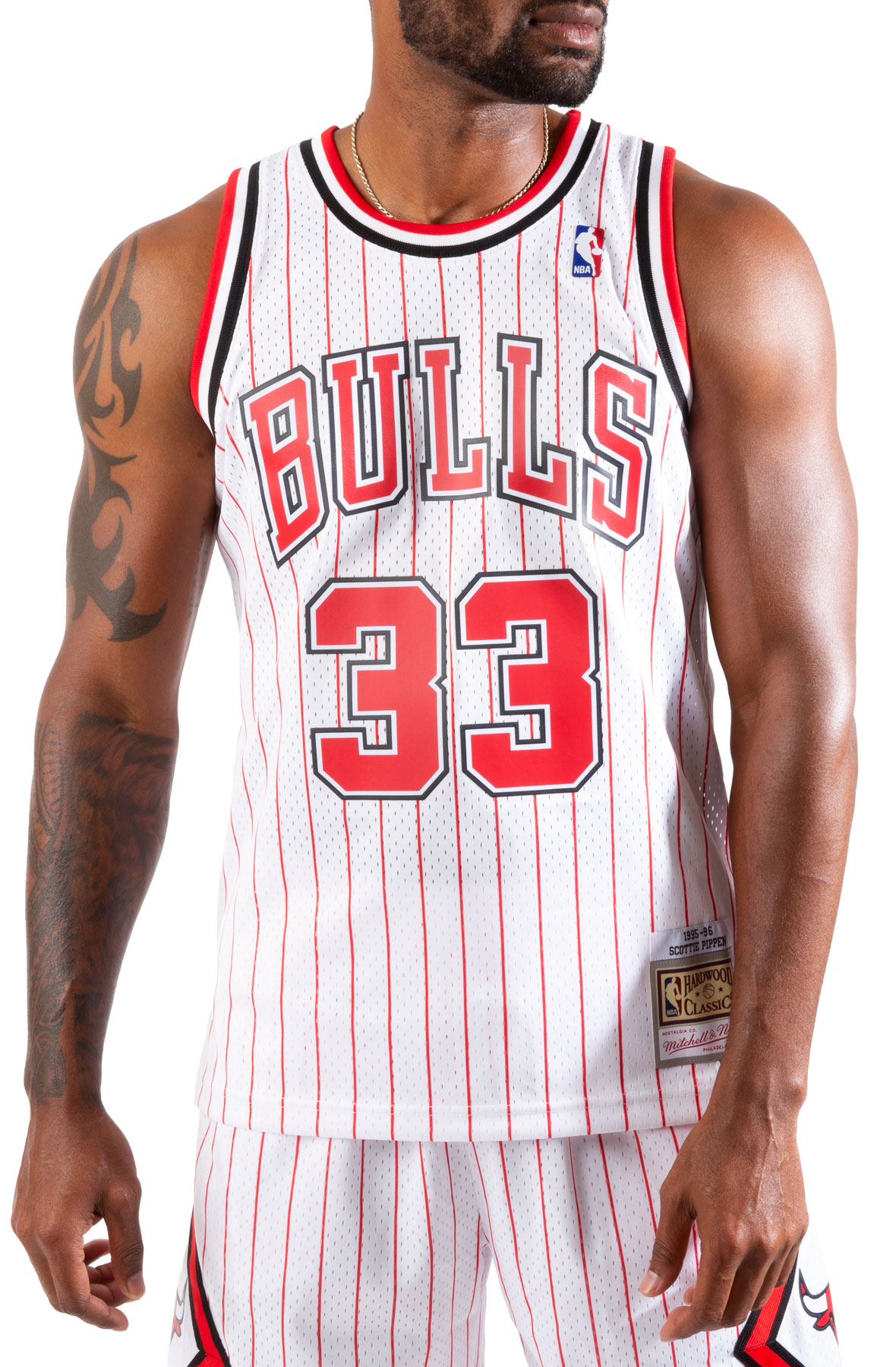 Men's Chicago Bulls Scottie Pippen Mitchell & Ness White Player Burst  T-Shirt