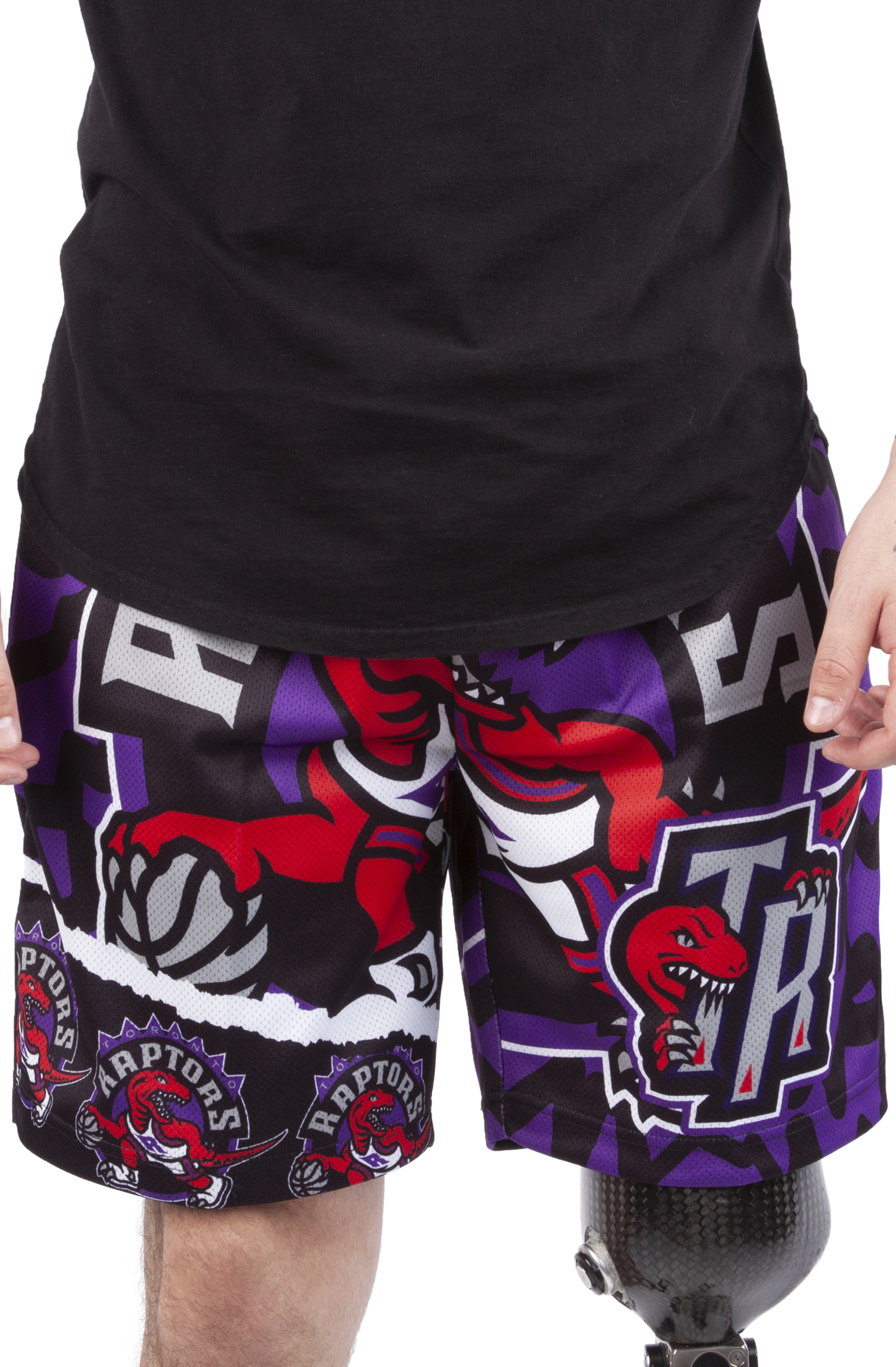 Basketball Shorts Mitchell & Ness NBA Jumbotron Mesh Shorts Raptors black / white / purple / red - L