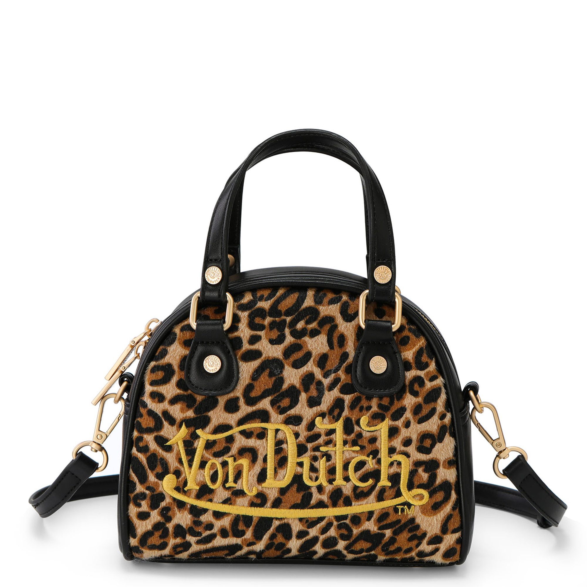 VONDUTCH Vegan Pony Hair Cheetah Bowling Bag VDBB-1001LEO