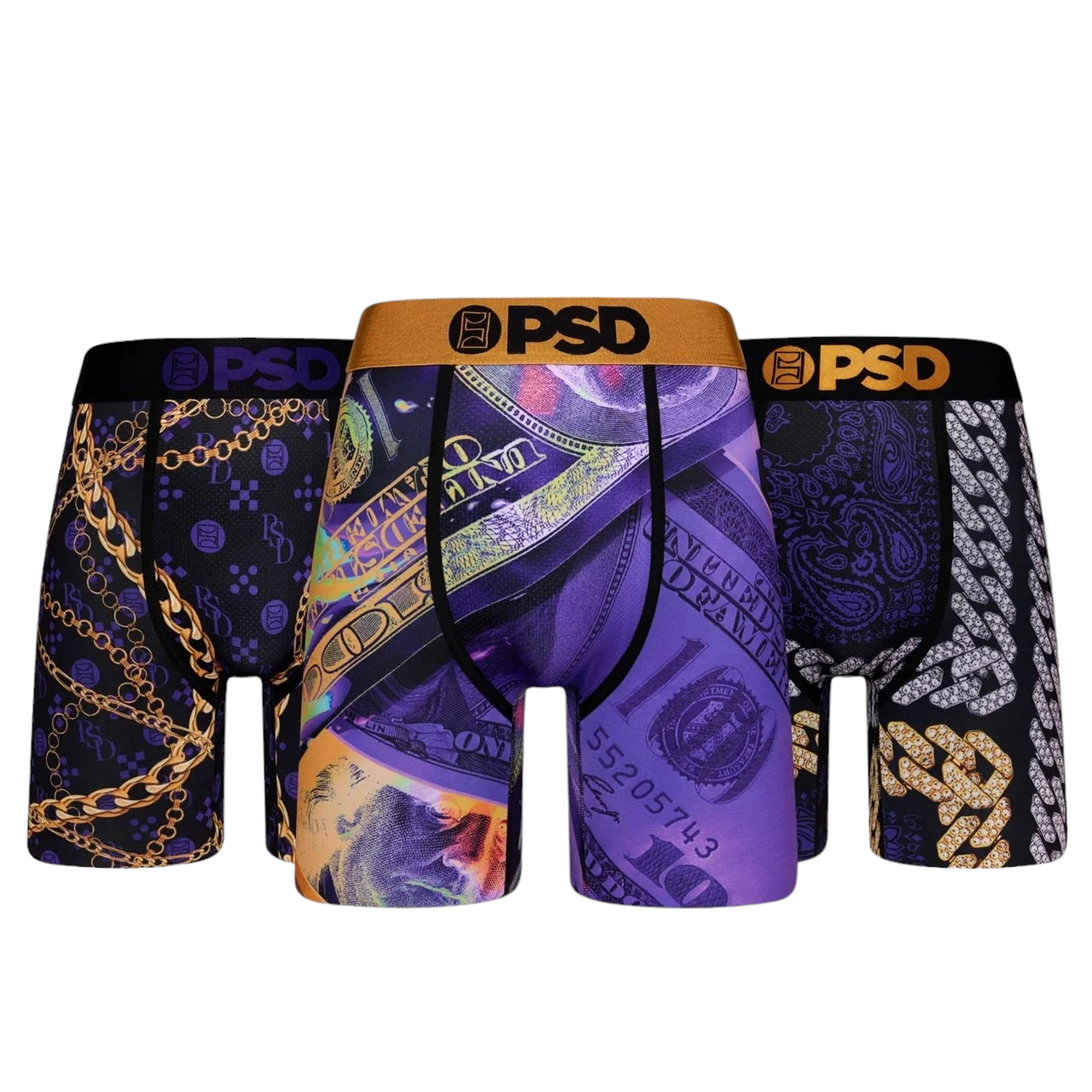 PSD Playboy Max 2 Pack Stretch Boxer Briefs - Men's Boxers in Multi
