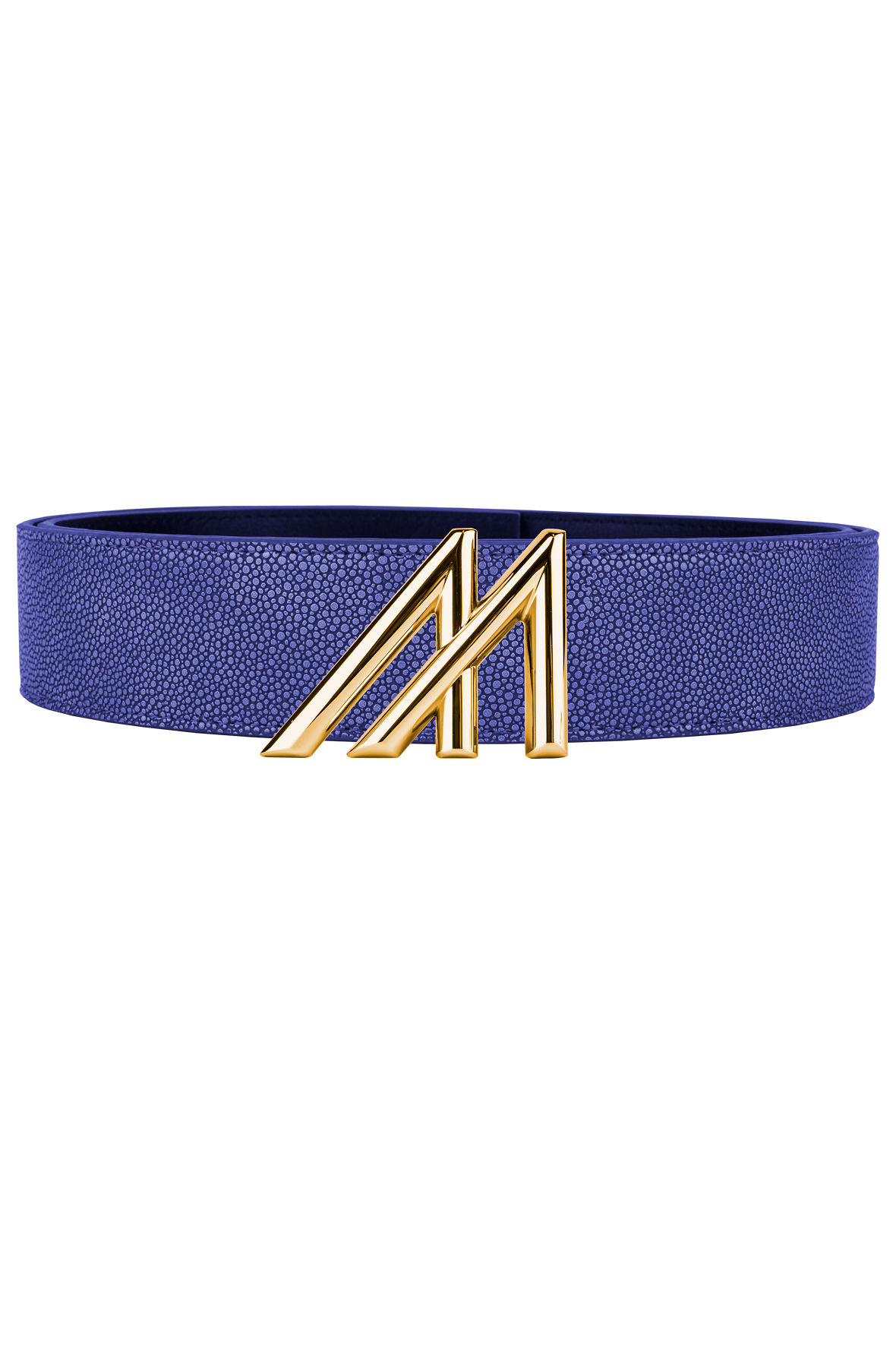 Leather Ribbon Belt - Navy Blue Oyster