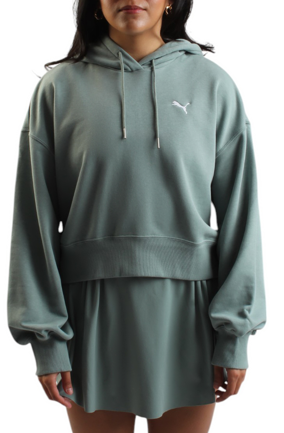 PUMA WARDROBE ESS Relaxed Cropped Hoodie 62974630 - Shiekh