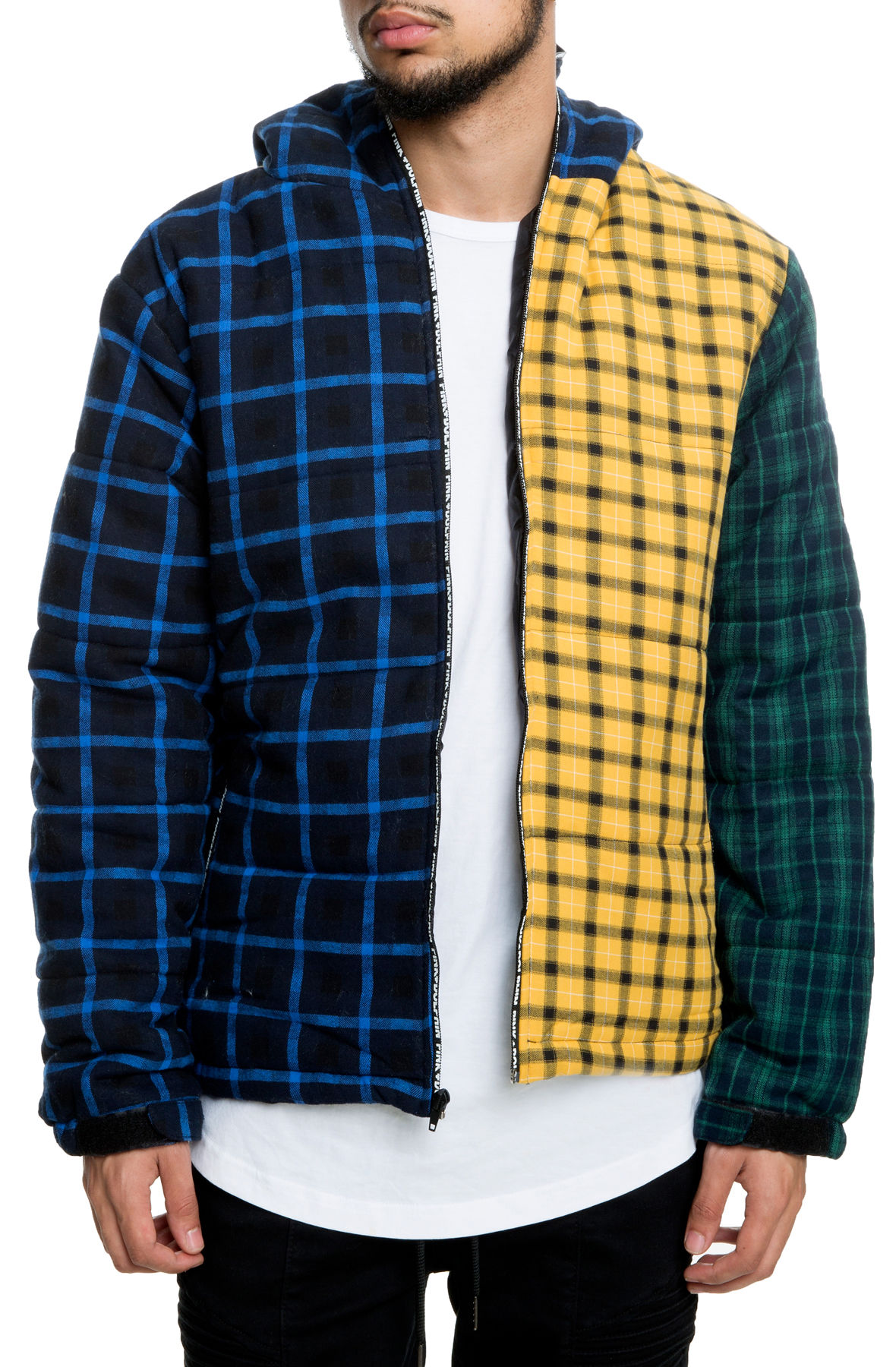 PINK DOLPHIN The Triple Plaid Puffer in OH11805TPJMU - Shiekh