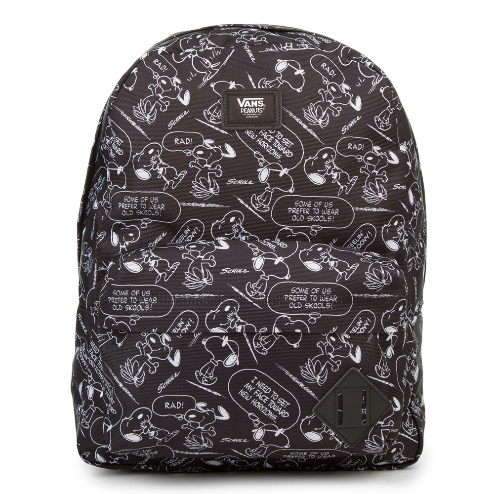 vans black and white faces backpack