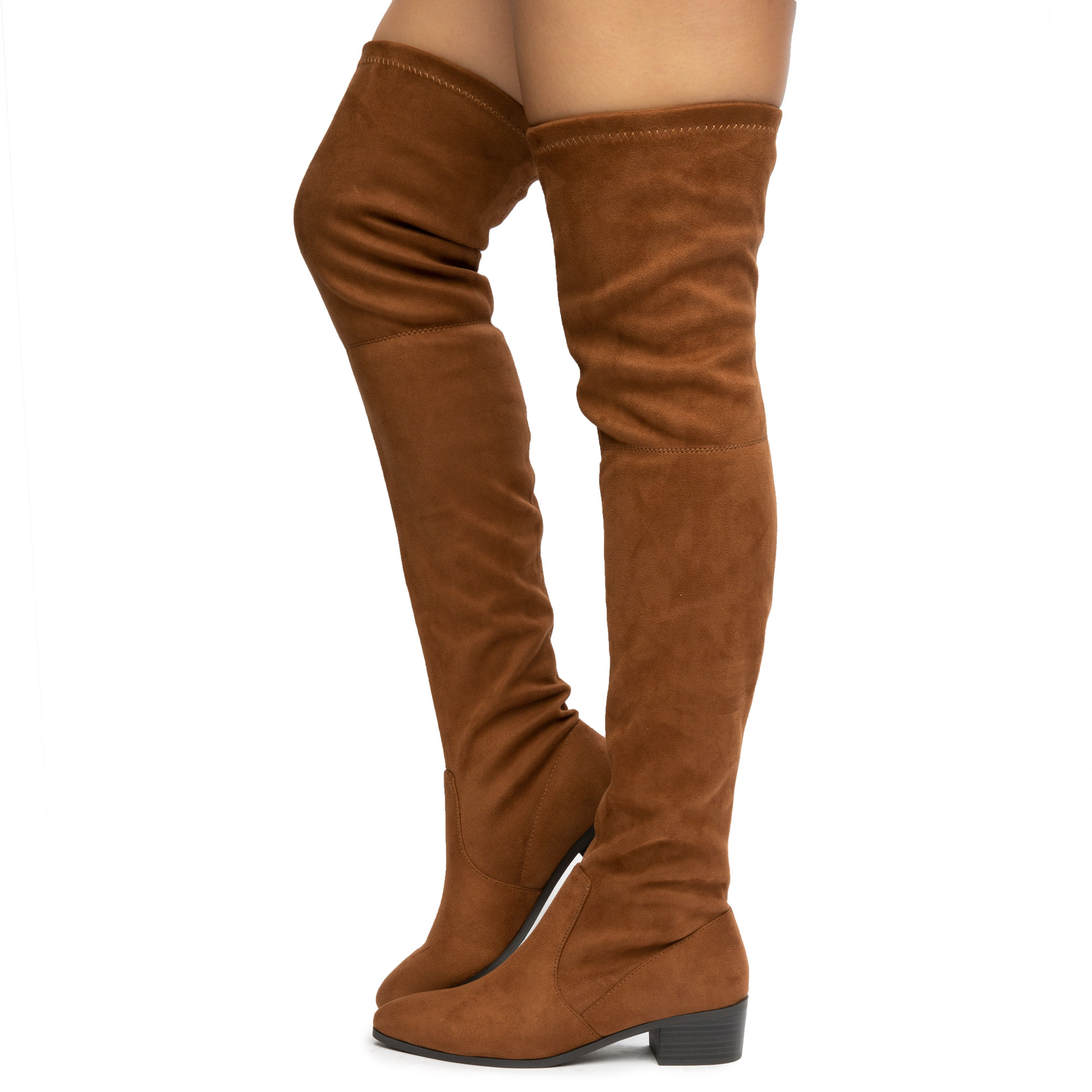 over the knee boots chestnut