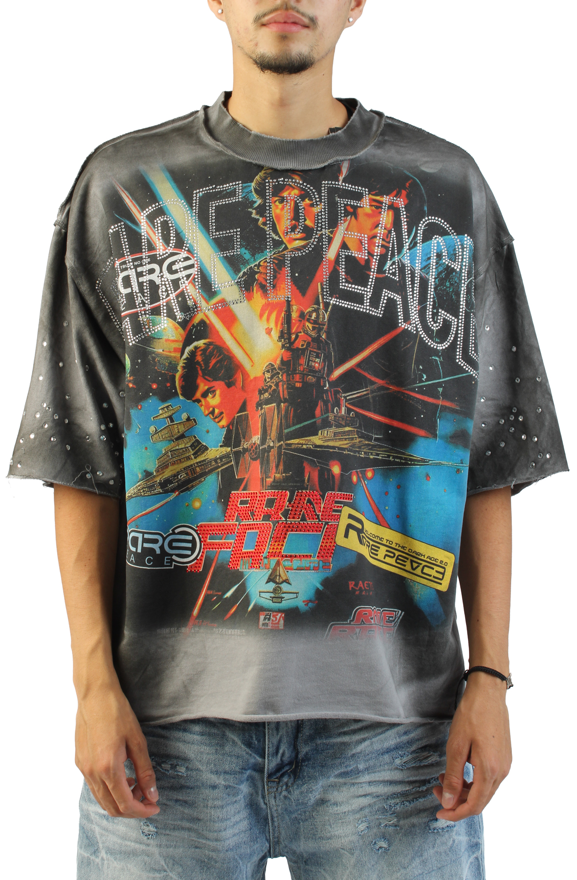 RARE PEACE Battle for the Galaxy T-Shirt RT6032-GRY - Shiekh